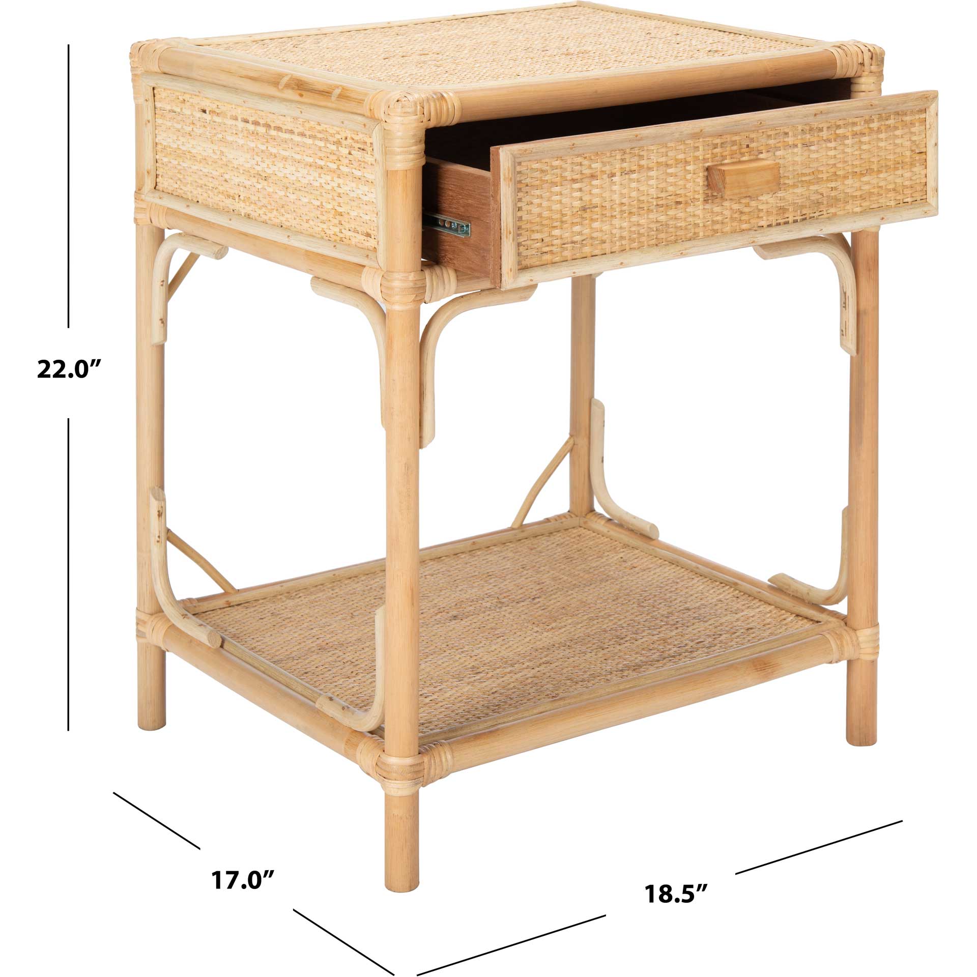 Ronin 1 Drawer 1 Shelf Nightstand Natural - Image 9