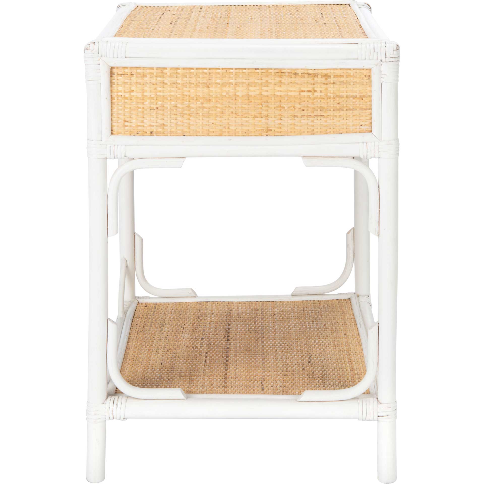 Ronin 1 Drawer 1 Shelf Nightstand White/Natural - Image 3