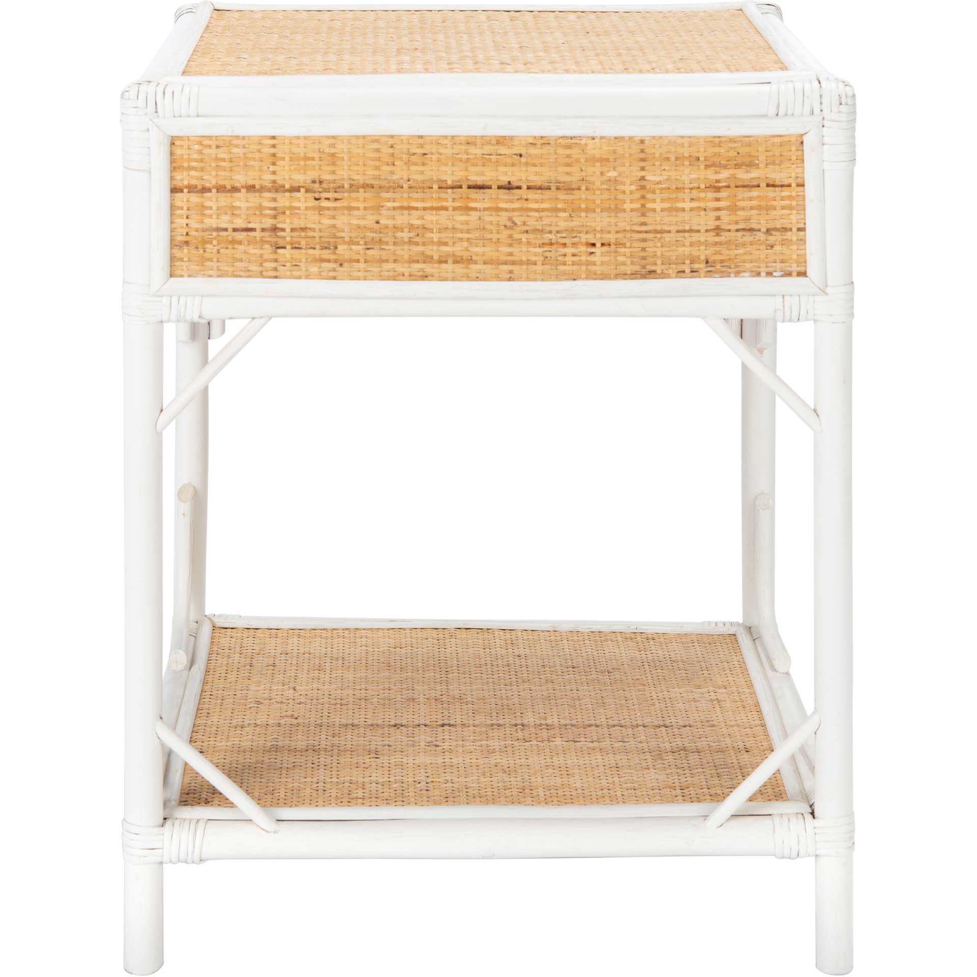 Ronin 1 Drawer 1 Shelf Nightstand White/Natural - Image 4