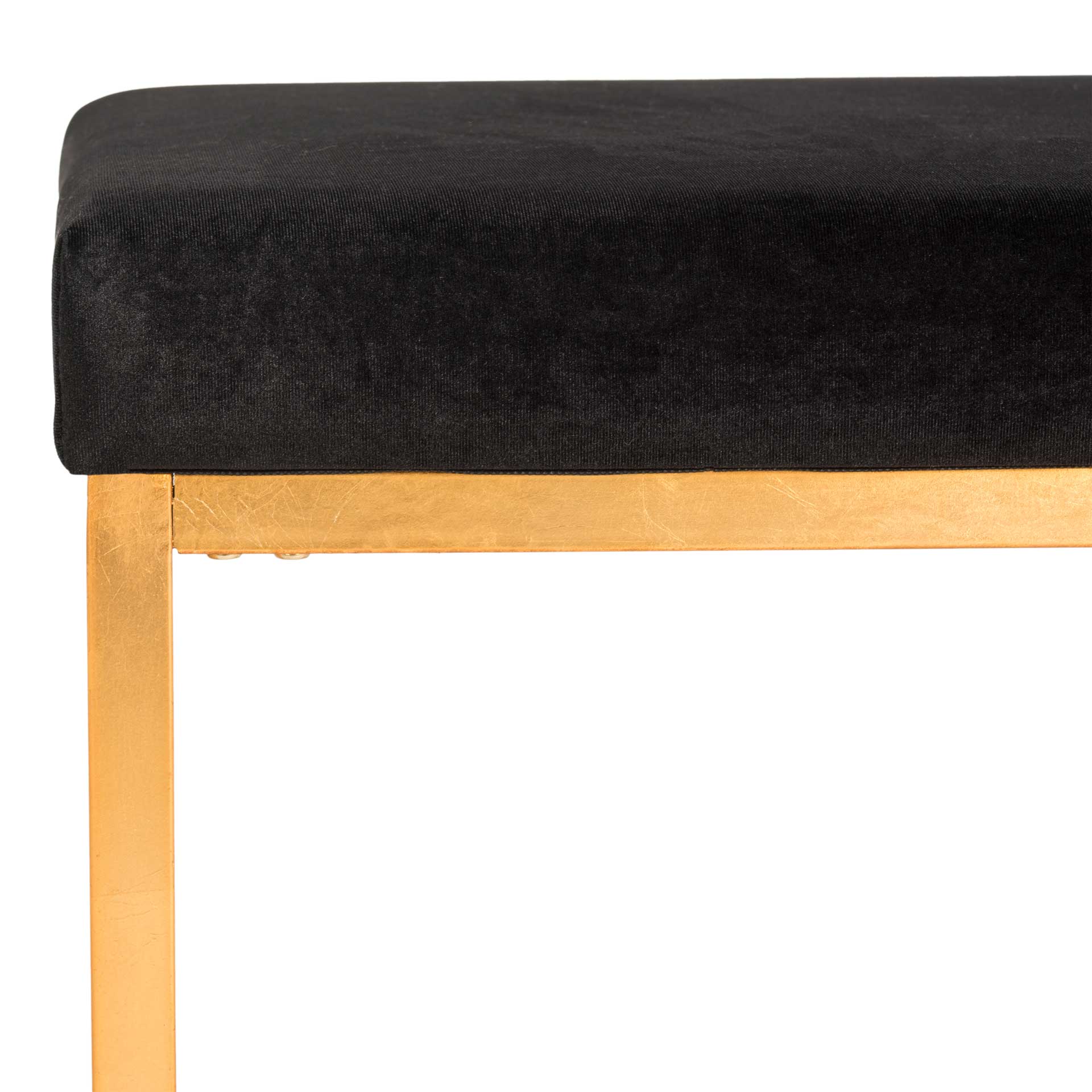Ronnie Velvet Square Ottoman Black - Image 3