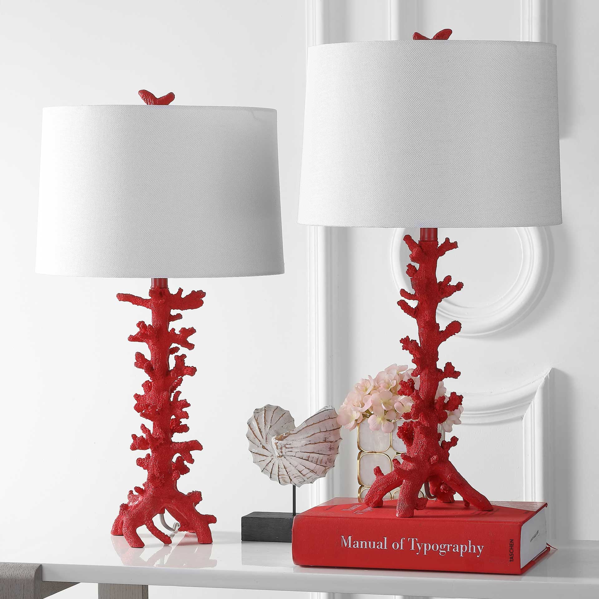 Rosa Coral Table Lamp Red (Set of 2) - Image 5