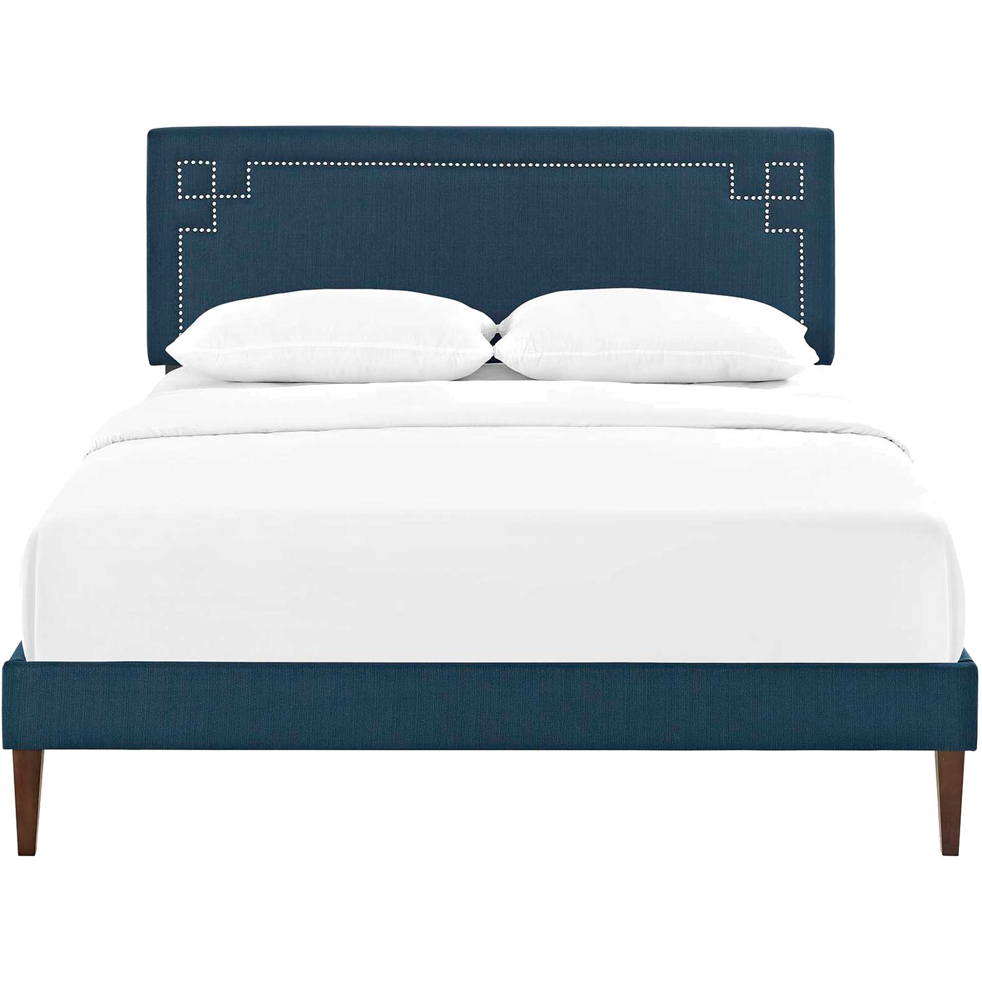 Rosa Fabric Platform Bed Azure - Image 2