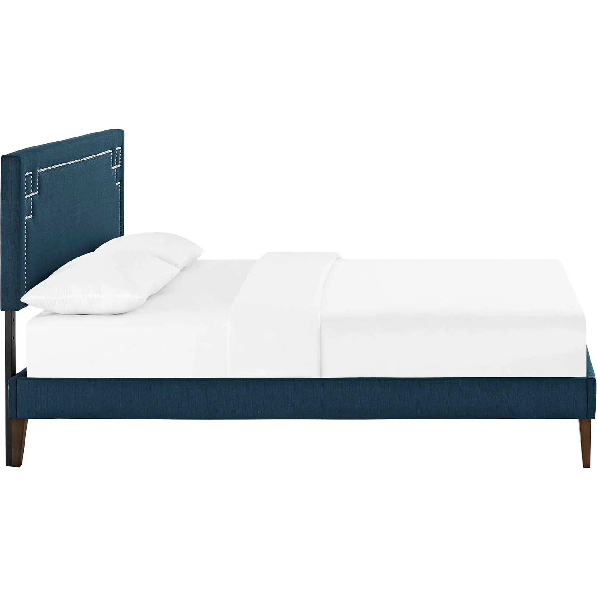 Rosa Fabric Platform Bed Azure - Image 3