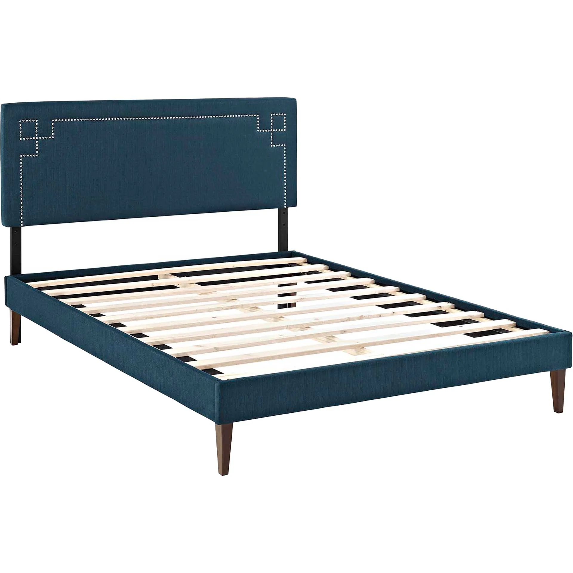 Rosa Fabric Platform Bed Azure - Image 4