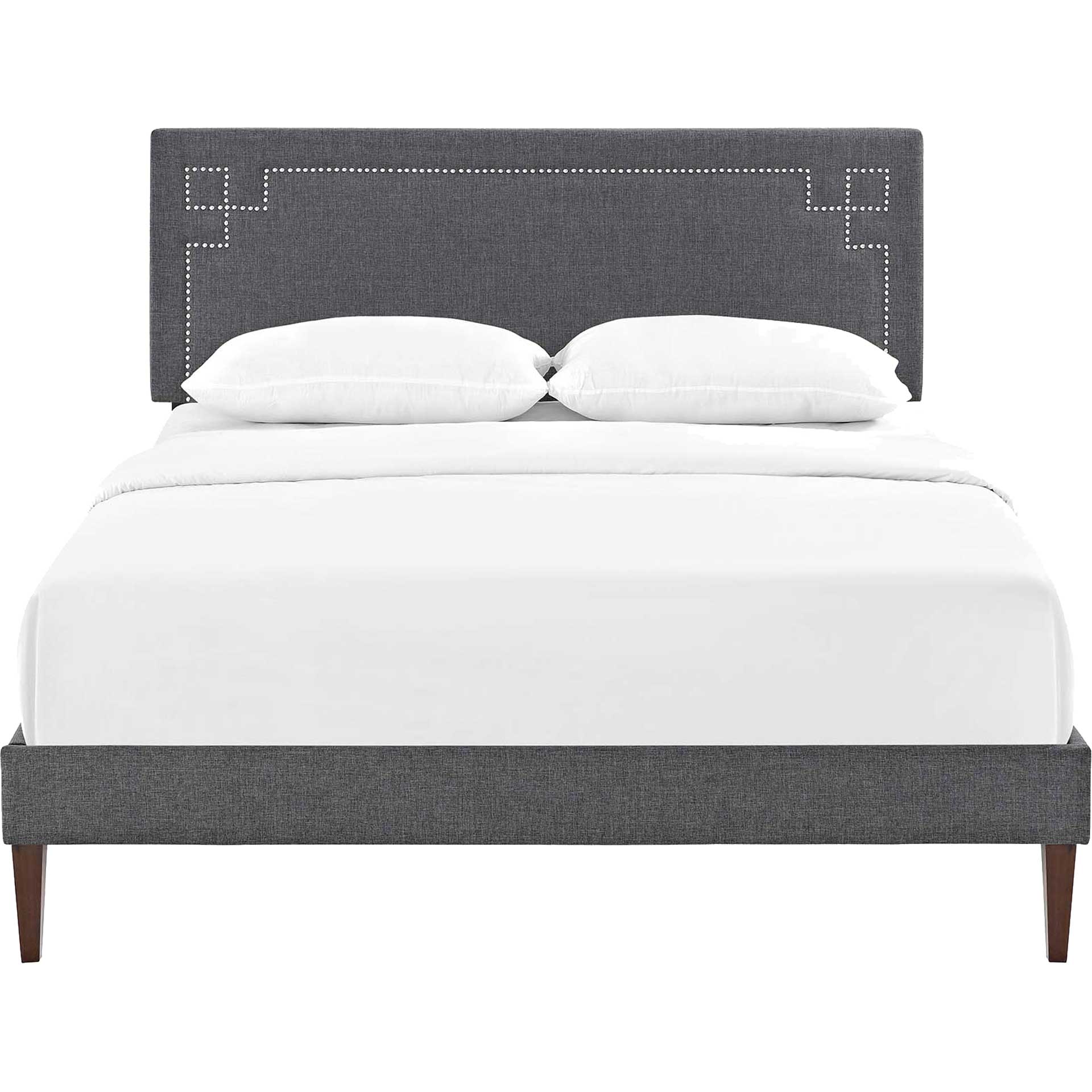Rosa Fabric Platform Bed Gray - Image 2