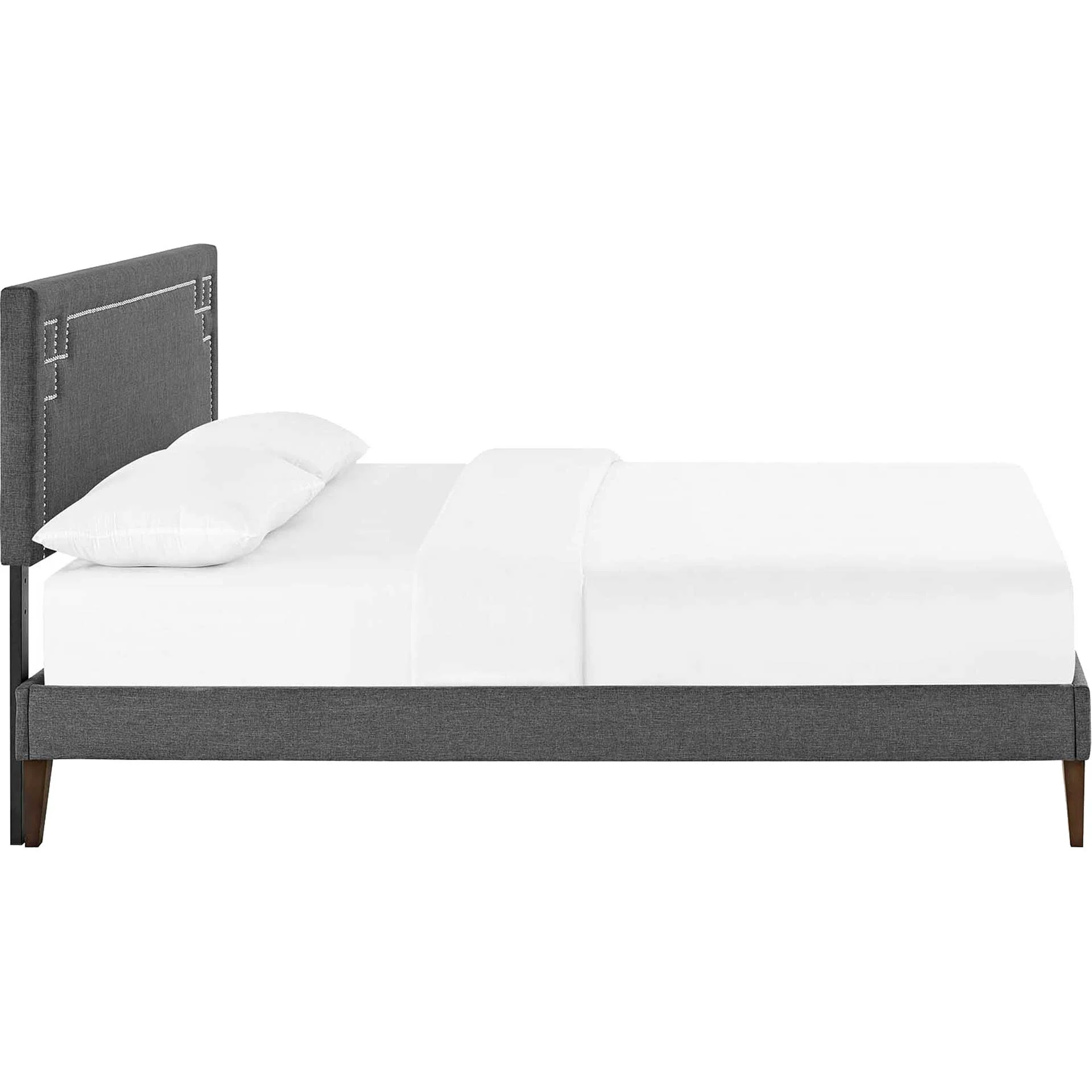Rosa Fabric Platform Bed Gray - Image 3
