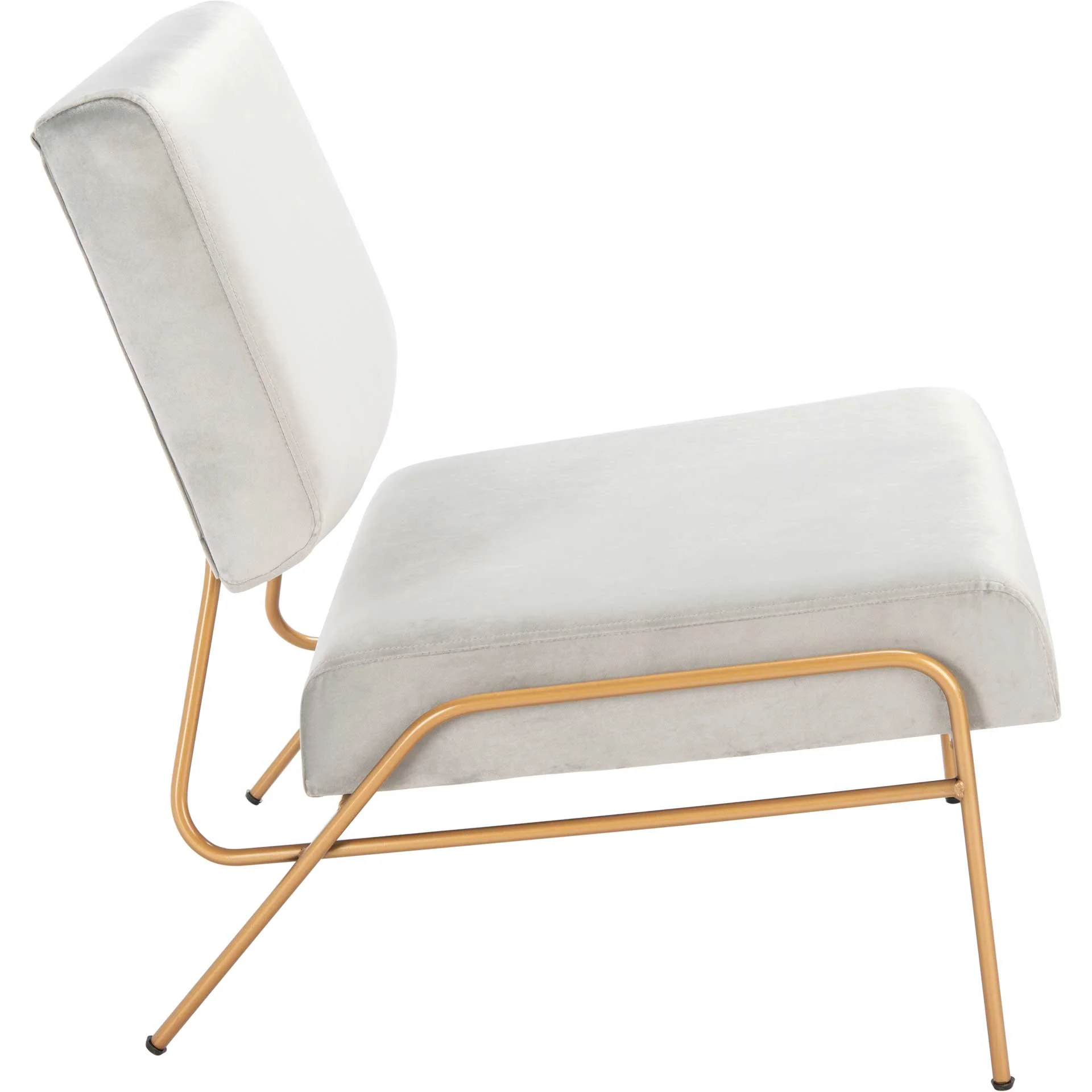 Rosa Velvet Accent Chair Gray/Gold - Image 3