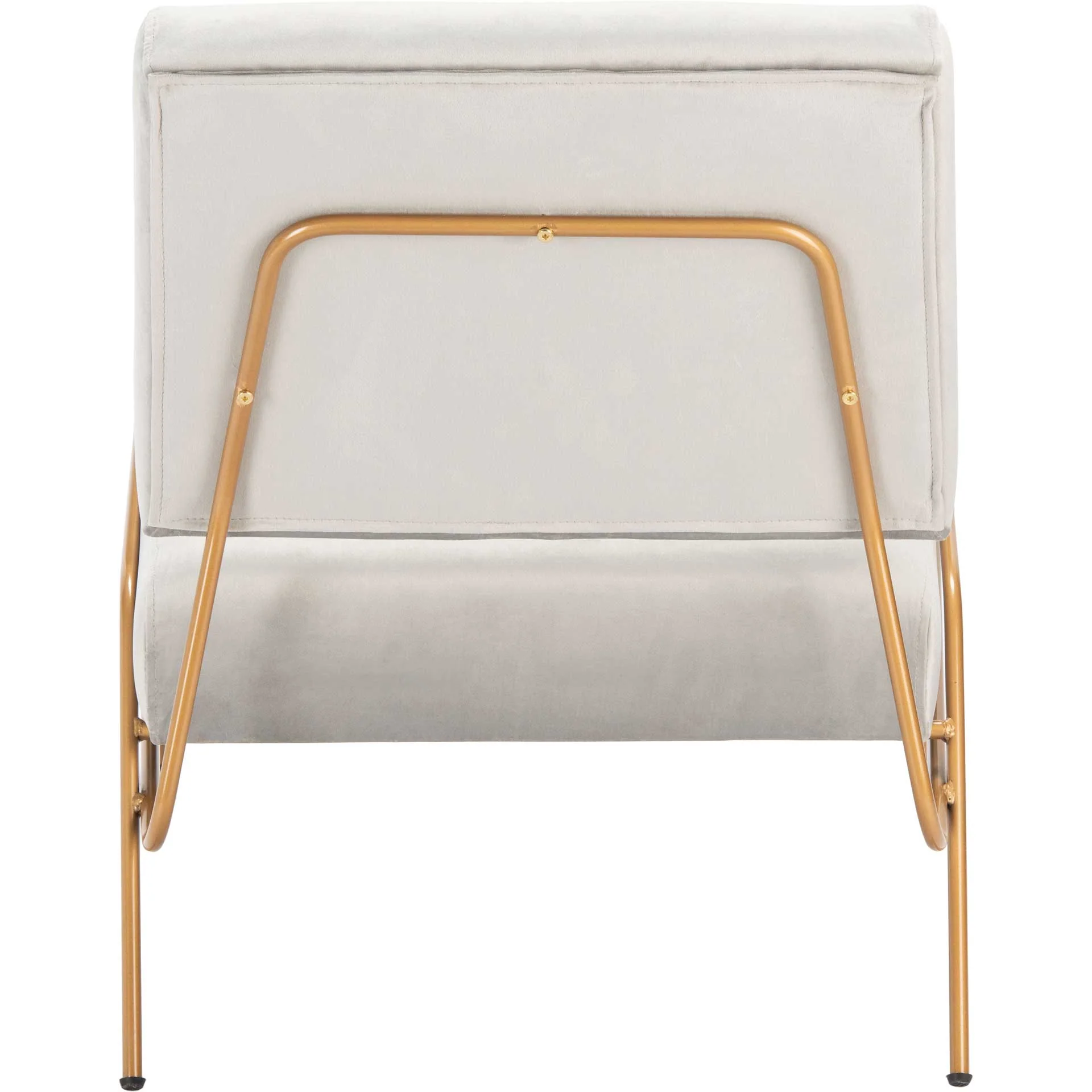 Rosa Velvet Accent Chair Gray/Gold - Image 4