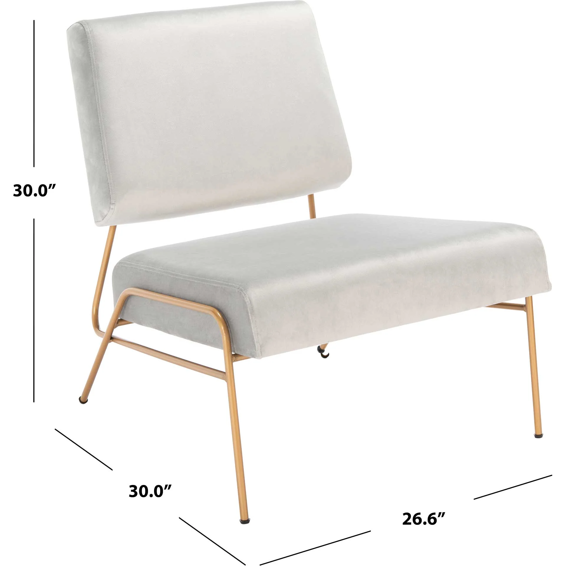 Rosa Velvet Accent Chair Gray/Gold - Image 7