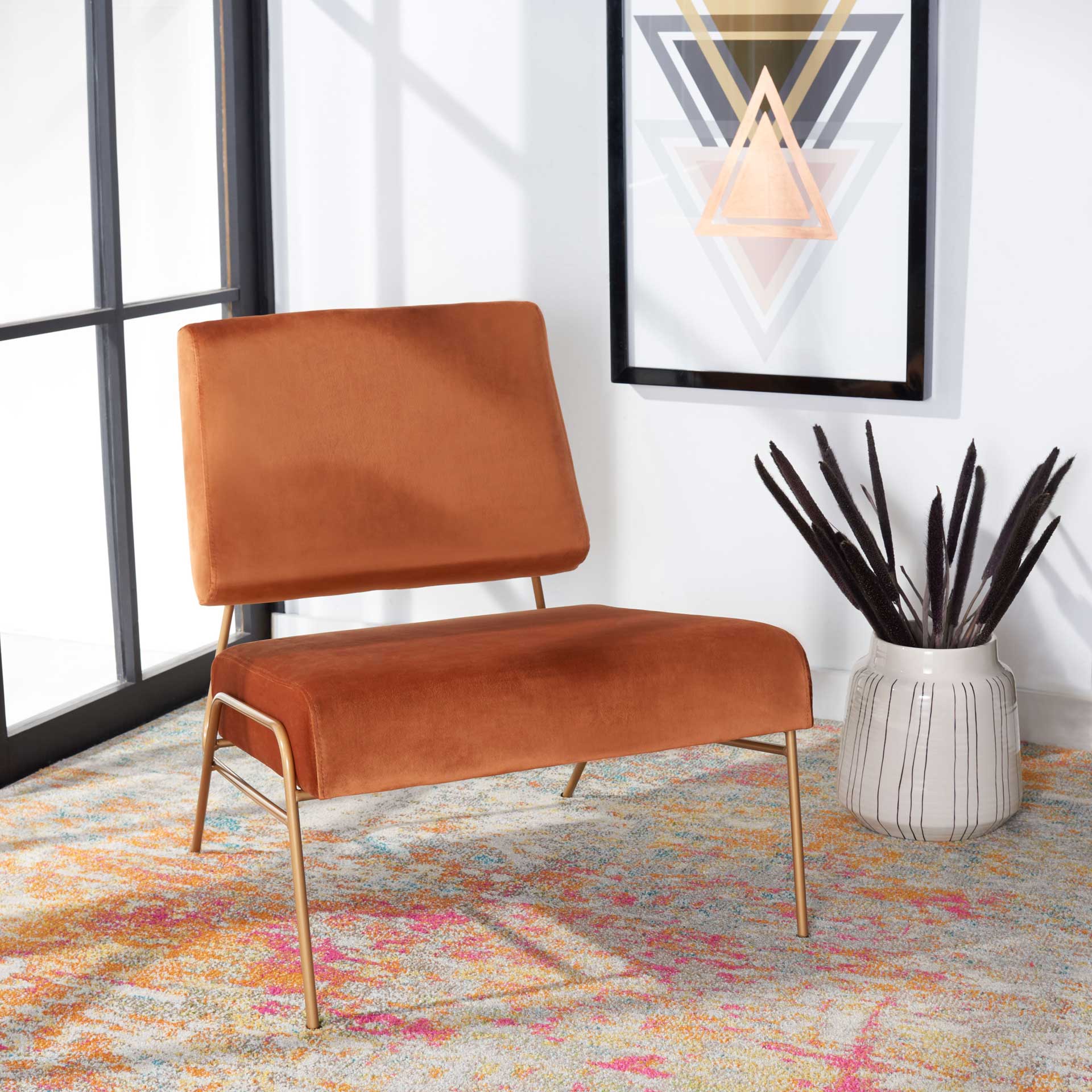 Rosa Velvet Accent Chair Sienna/Gold - Image 6