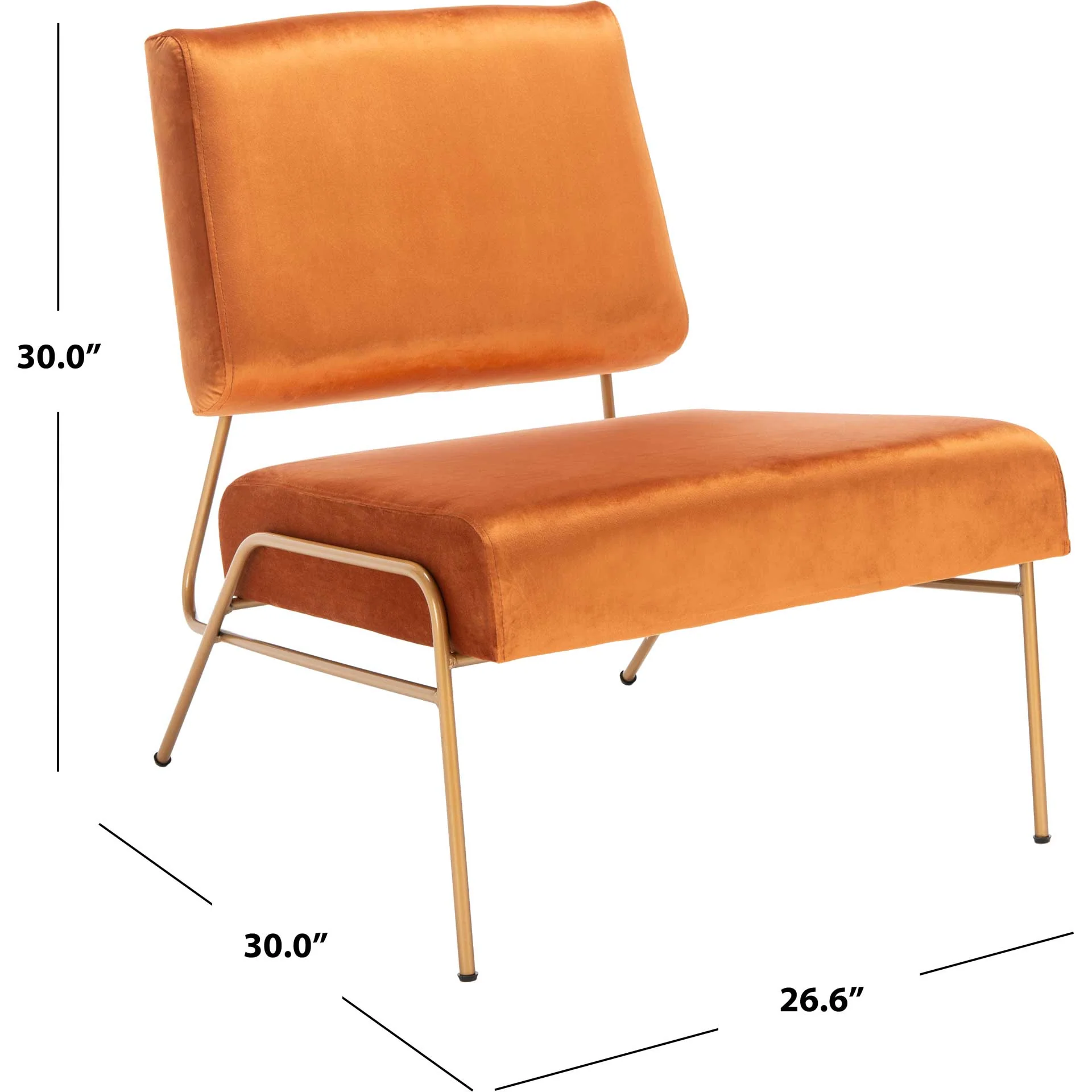 Rosa Velvet Accent Chair Sienna/Gold - Image 7