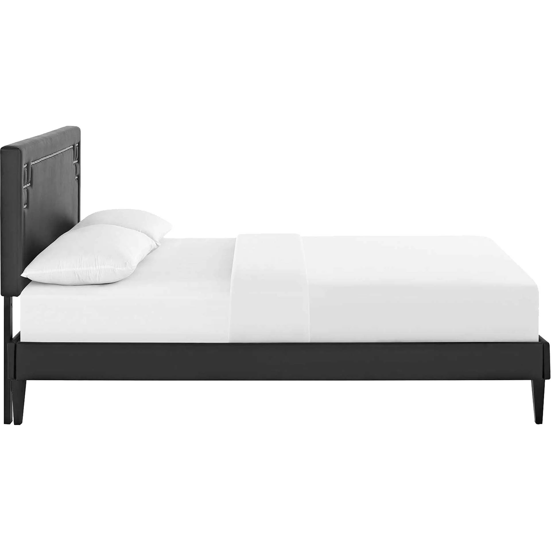 Rosa Vinyl Platform Bed Black - Image 3