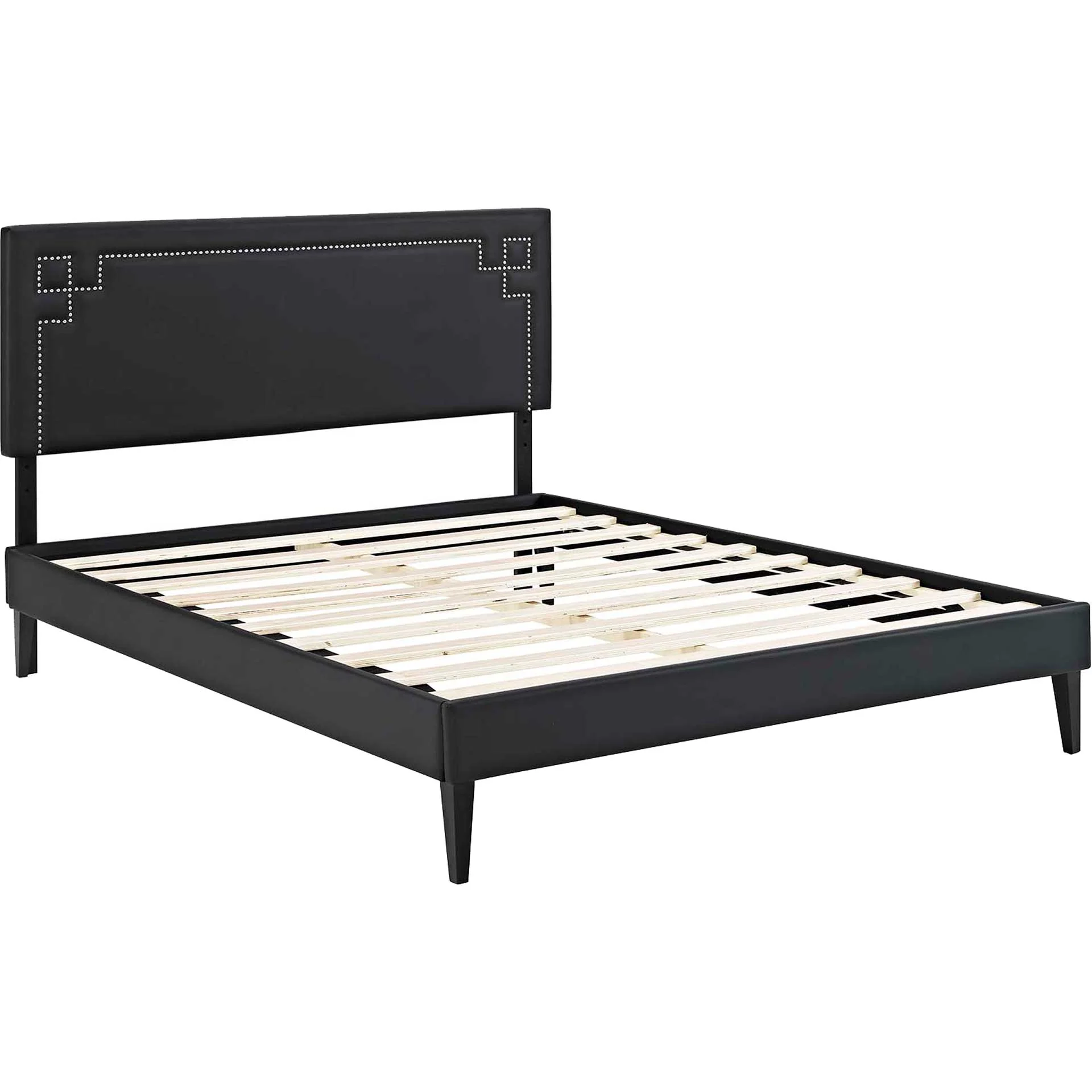 Rosa Vinyl Platform Bed Black - Image 4