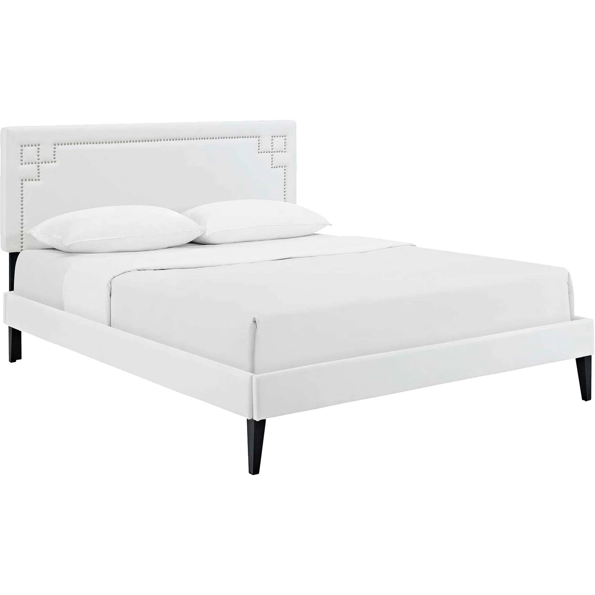 Rosa Vinyl Platform Bed White - Image 2