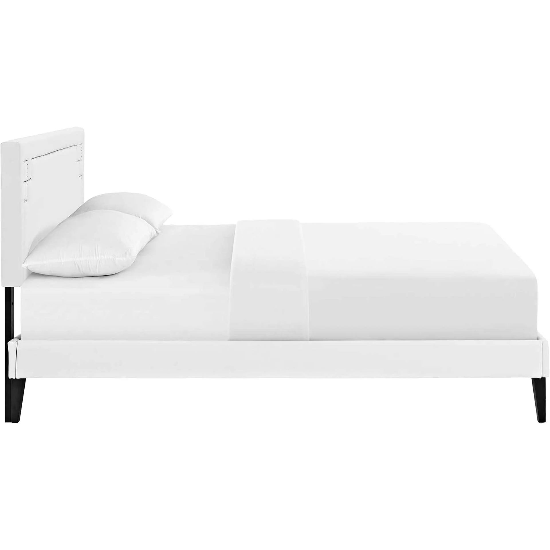 Rosa Vinyl Platform Bed White - Image 3