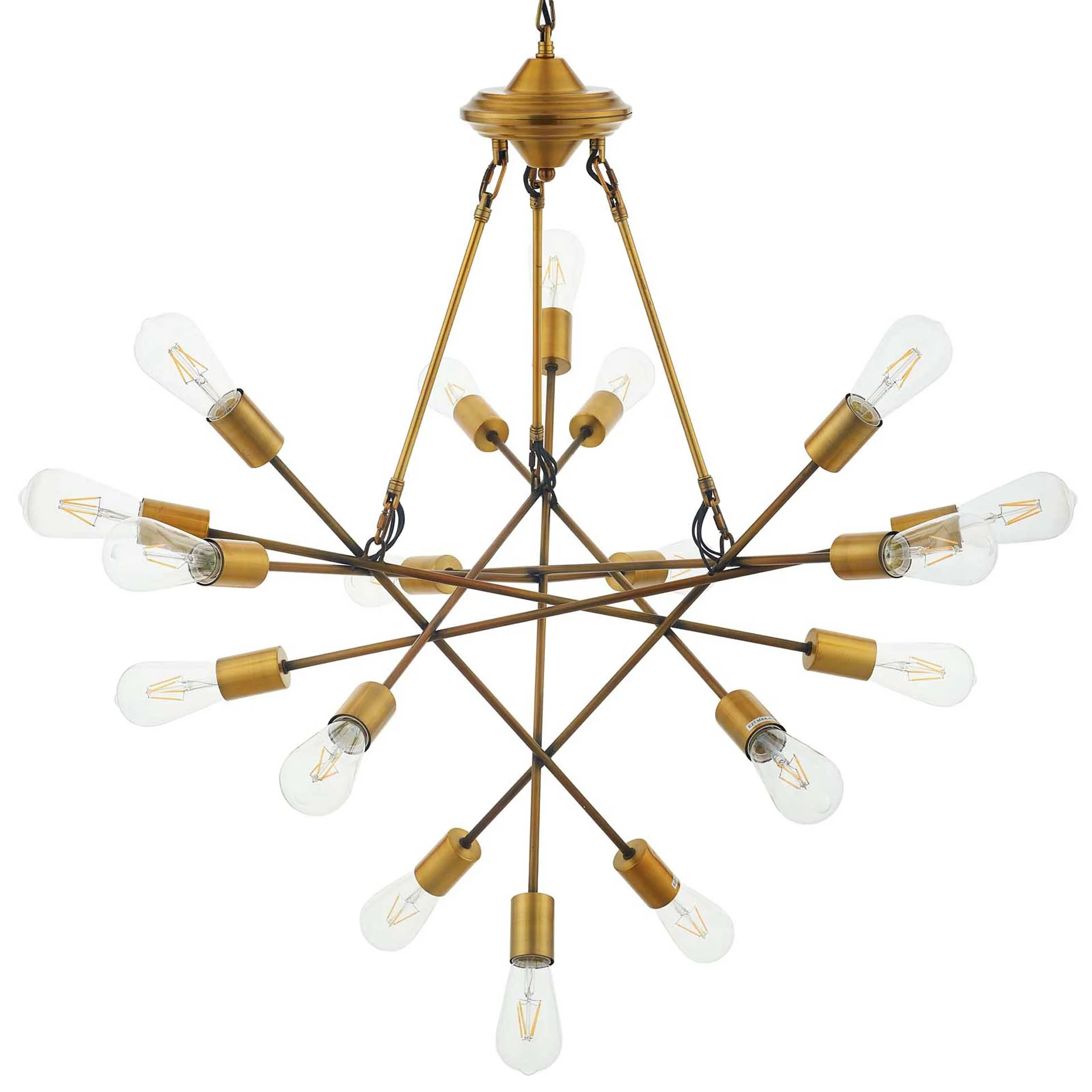 Roselyn 18 Light Pendant Chandelier Brass Gold - Image 2