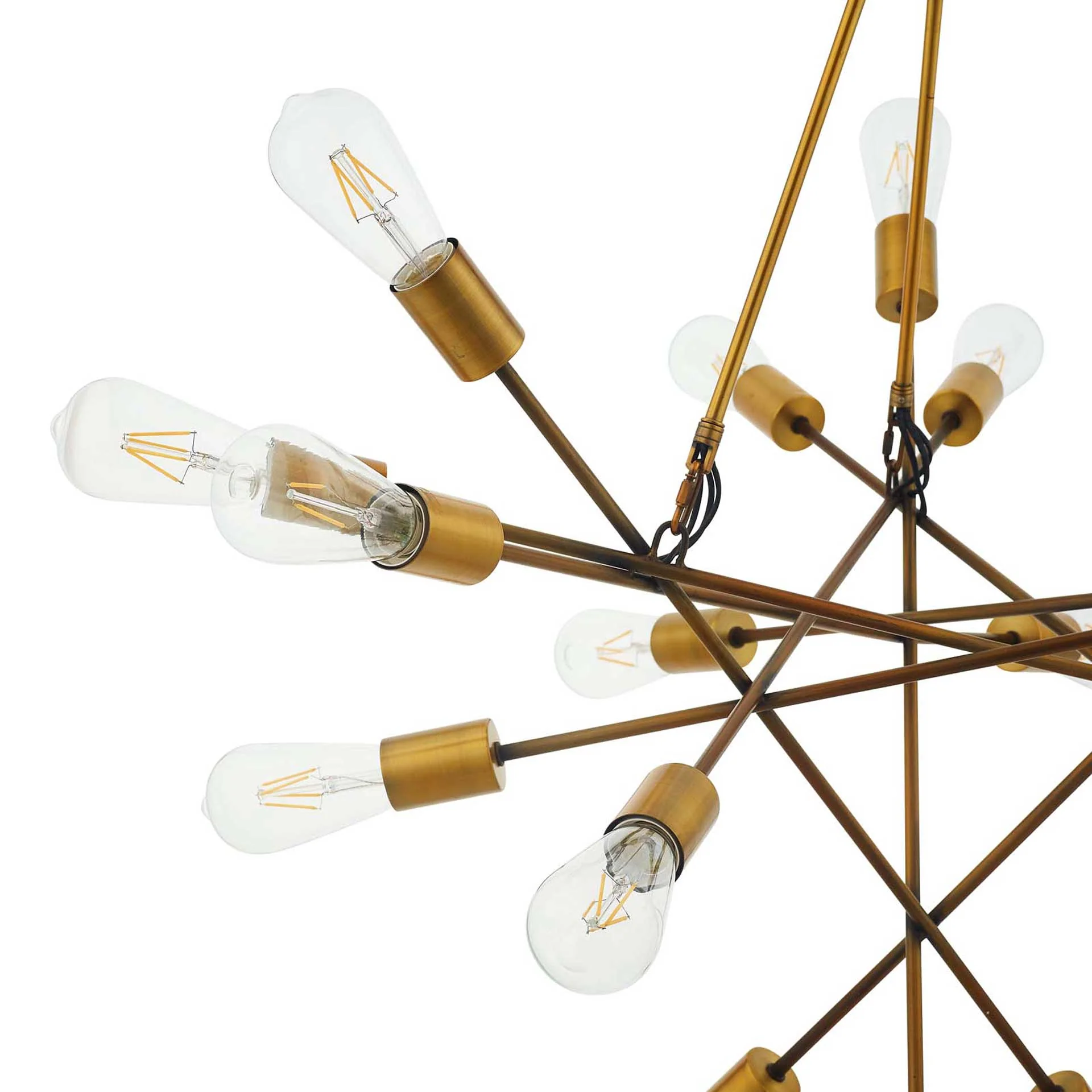 Roselyn 18 Light Pendant Chandelier Brass Gold - Image 3
