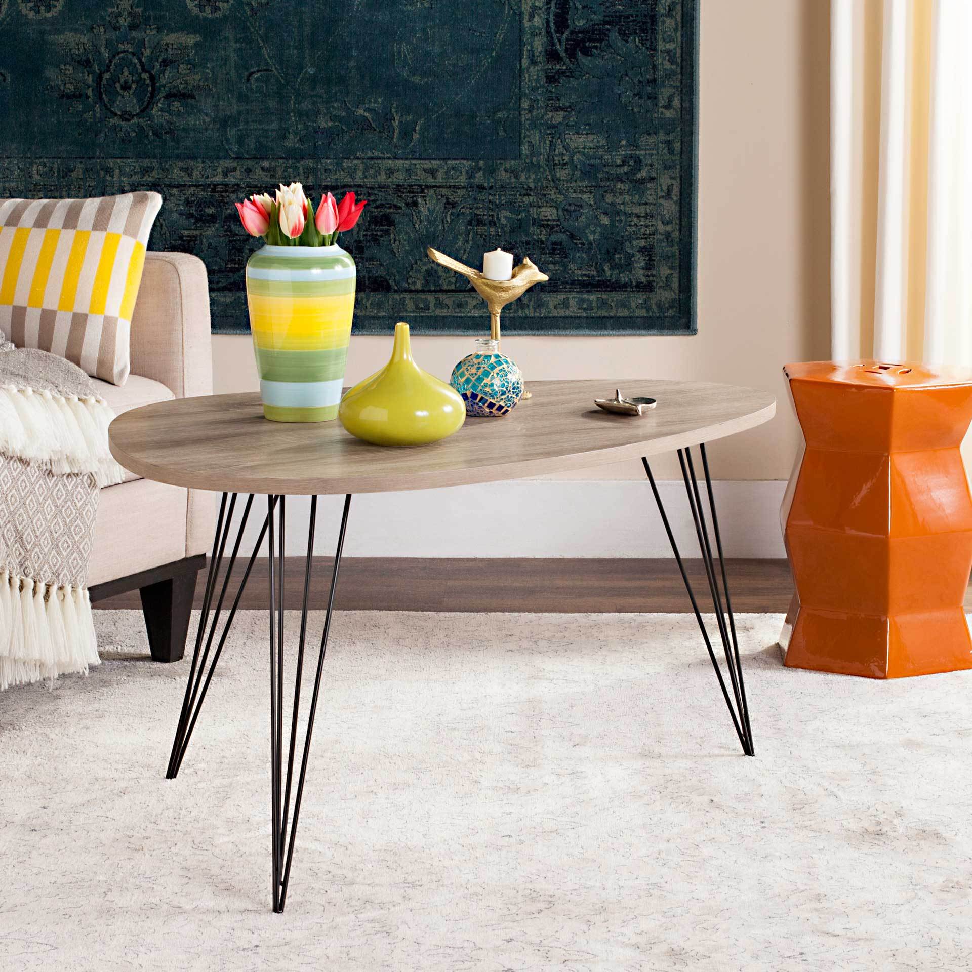 Ross Wood Coffee Table Light Oak/Black - Image 3