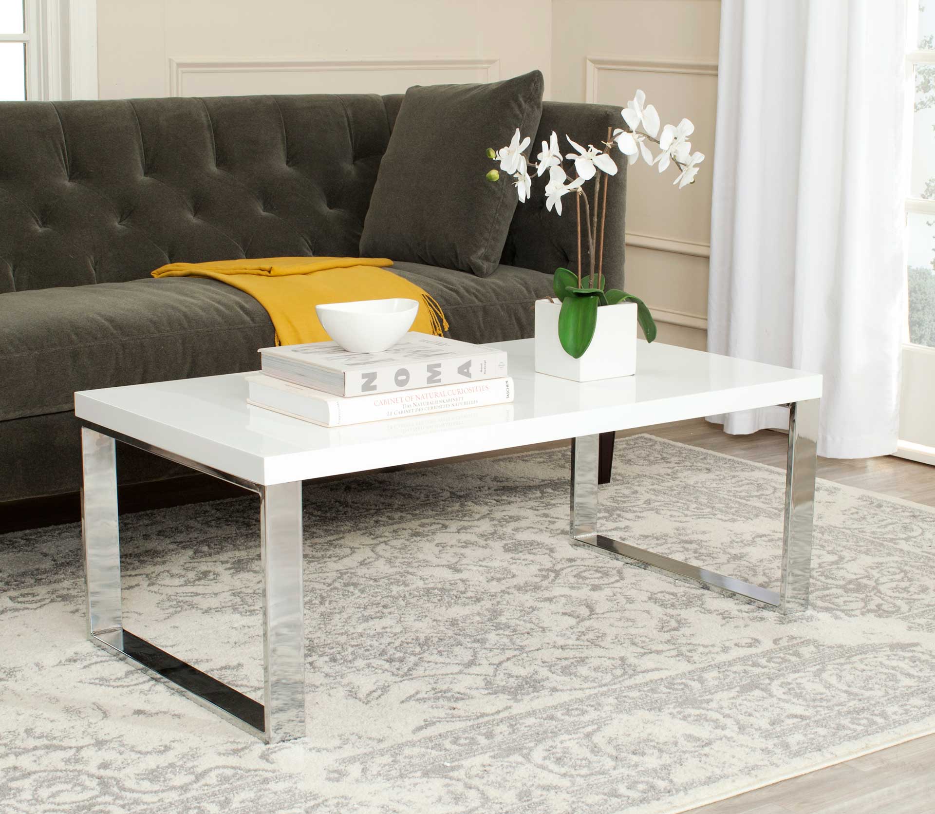 Rove Coffee Table White/Chrome - Image 4