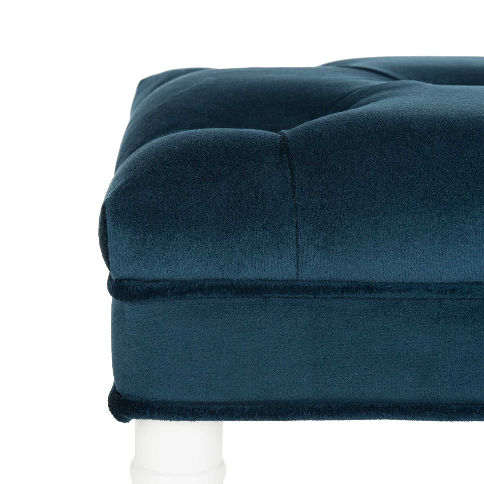 Roy Contemporary Tufted Bench Navy/White - Image 4