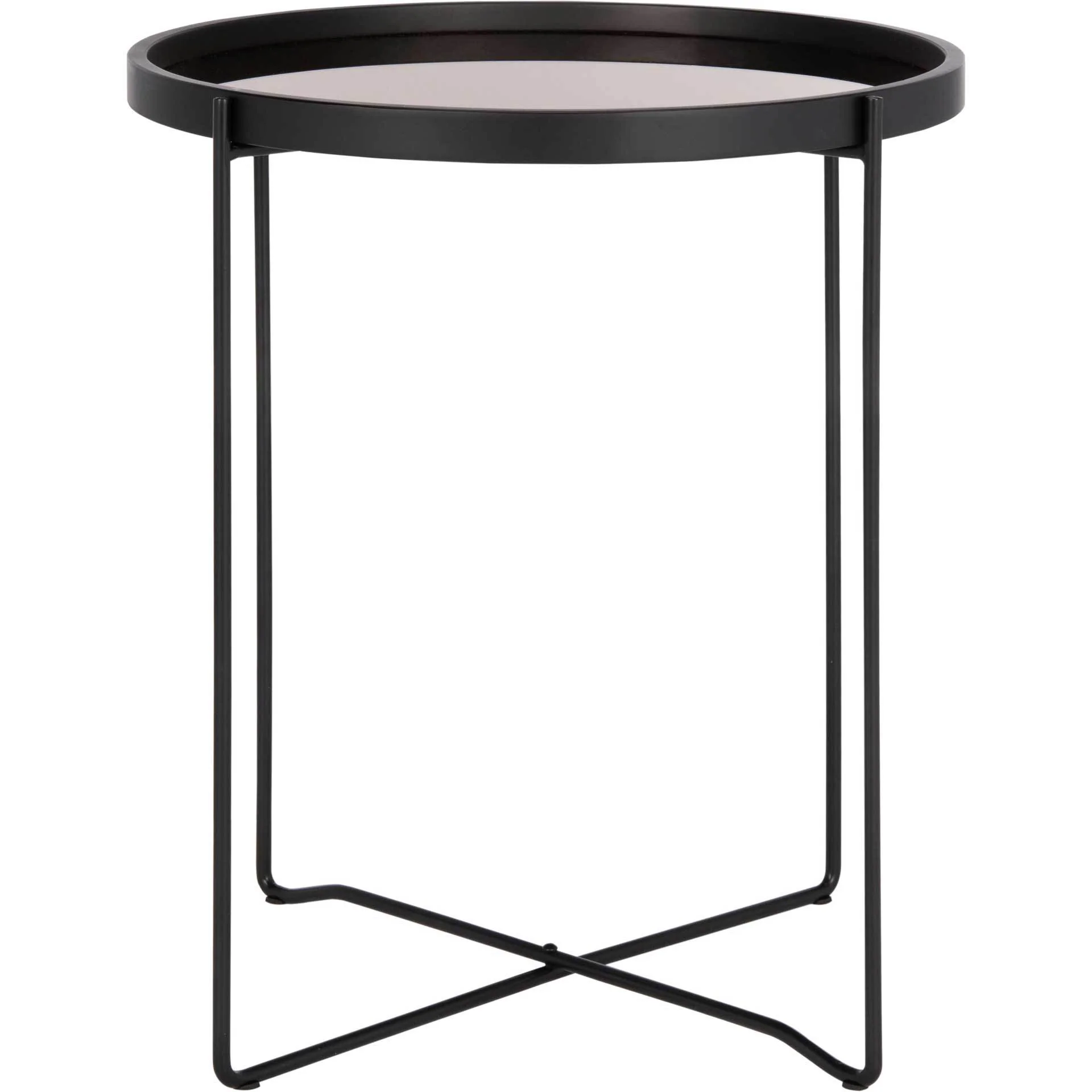 Rubicon Round Tray Top Accent Table Black/Rose Gold - Image 7