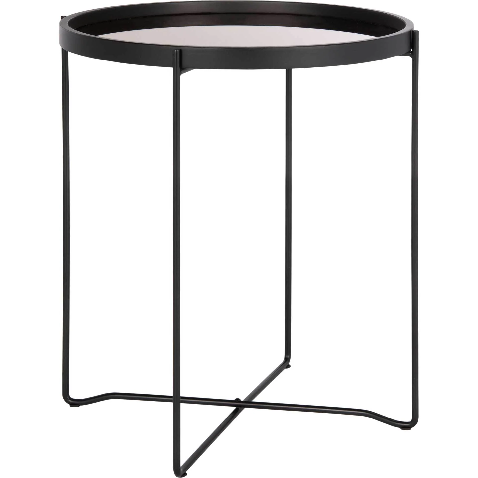 Rubicon Round Tray Top Accent Table Black/Rose Gold - Image 8