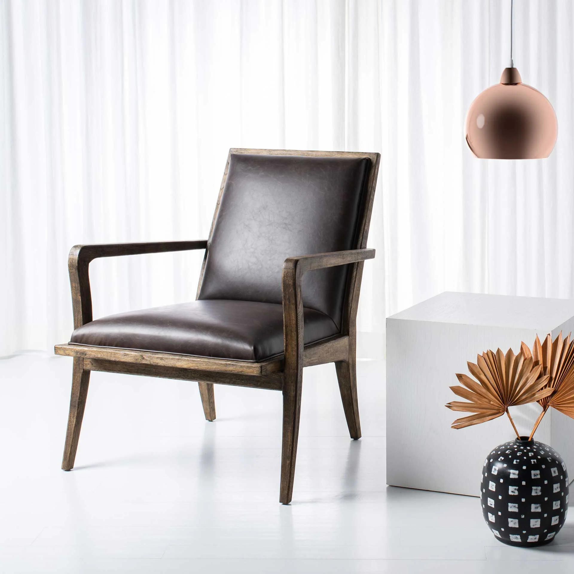 Rudy Mid-Century Accent Chair Dark Brown - Image 10