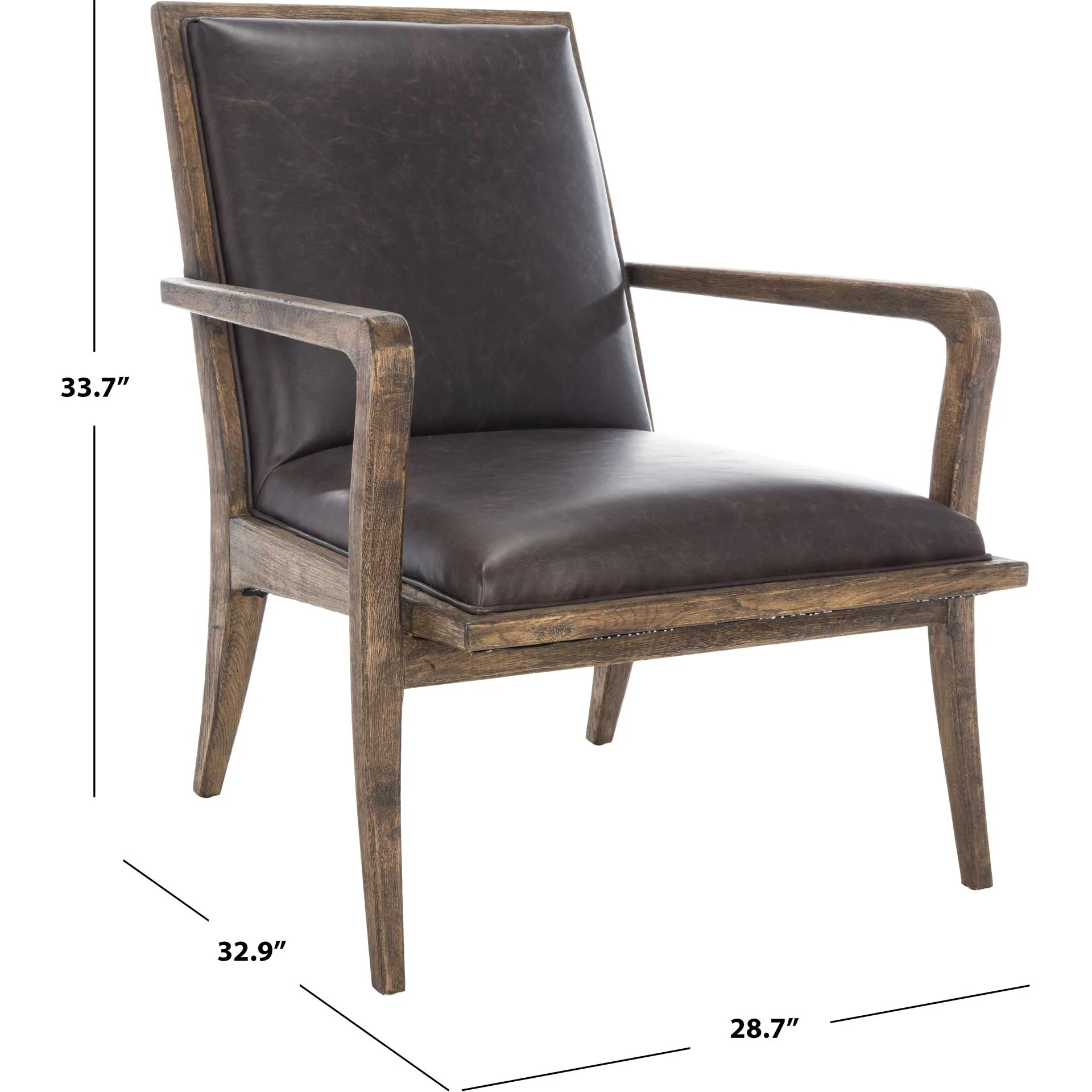 Rudy Mid-Century Accent Chair Dark Brown - Image 9