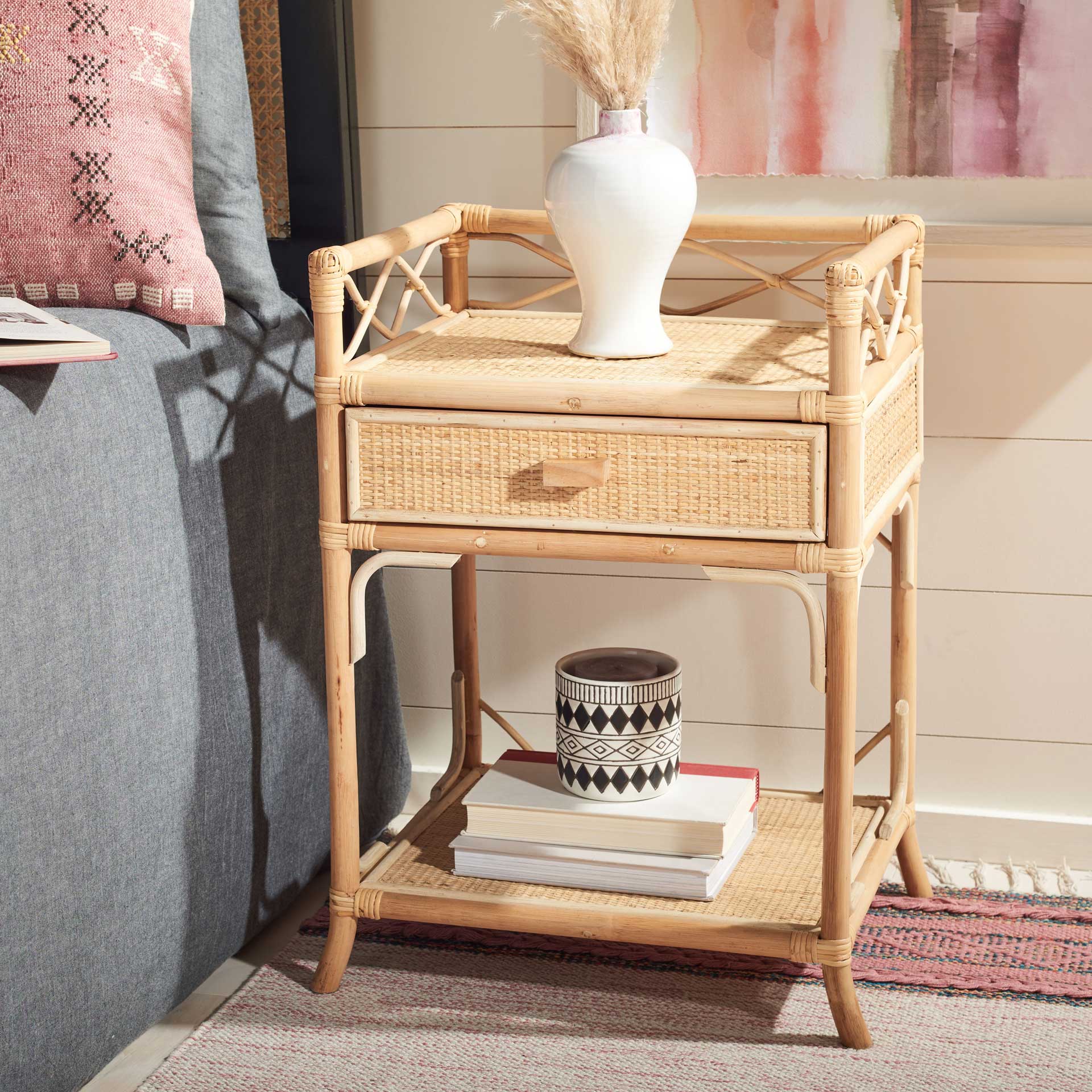 Rulan 1 Drawer 1 Shelf Nightstand Natural - Image 8