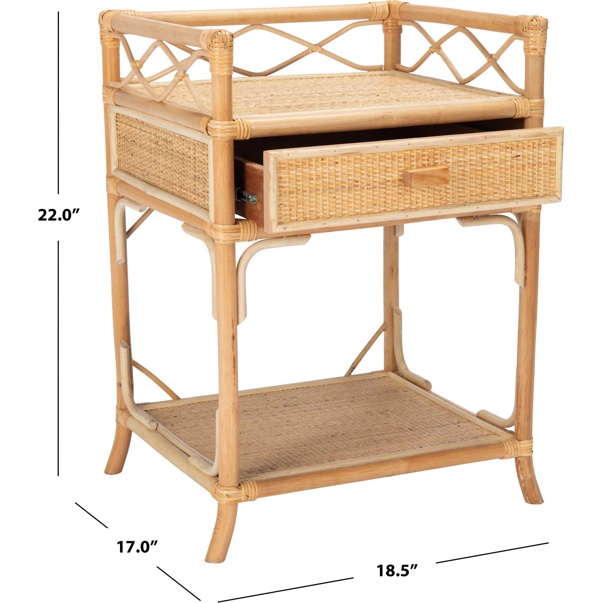 Rulan 1 Drawer 1 Shelf Nightstand Natural - Image 9