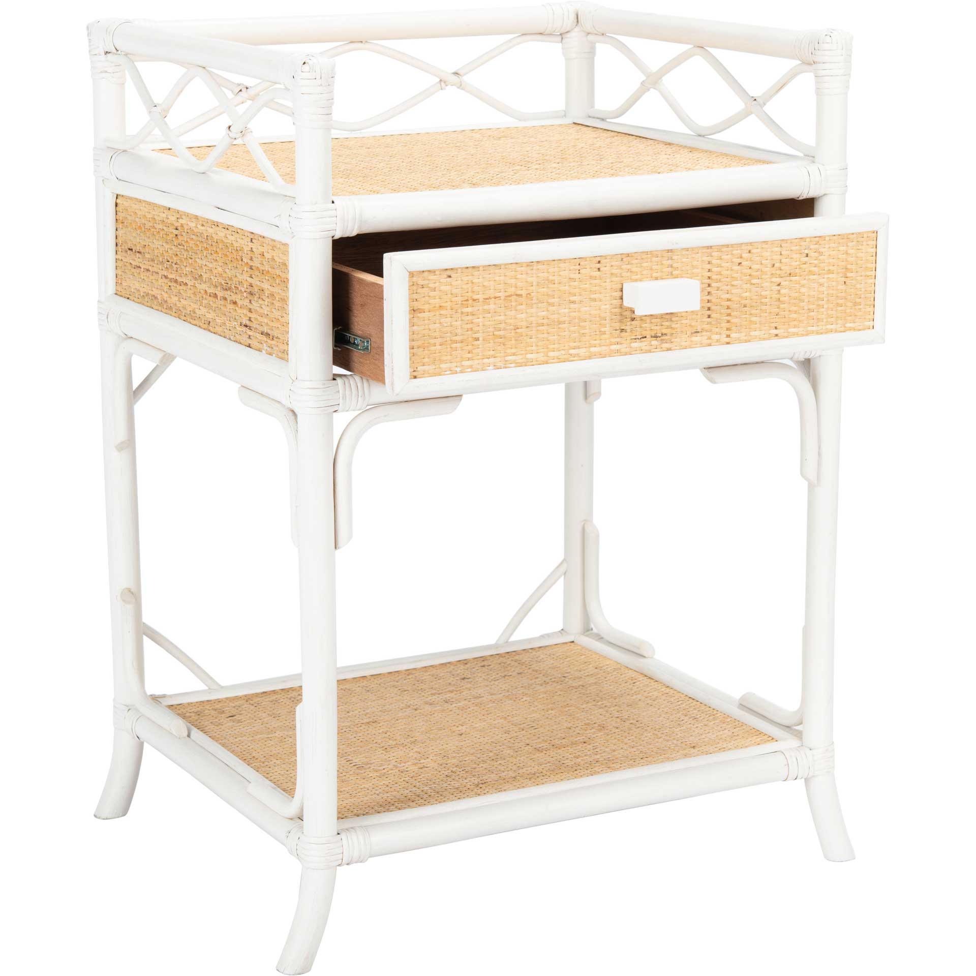 Rulan 1 Drawer 1 Shelf Nightstand White/Natural - Image 2