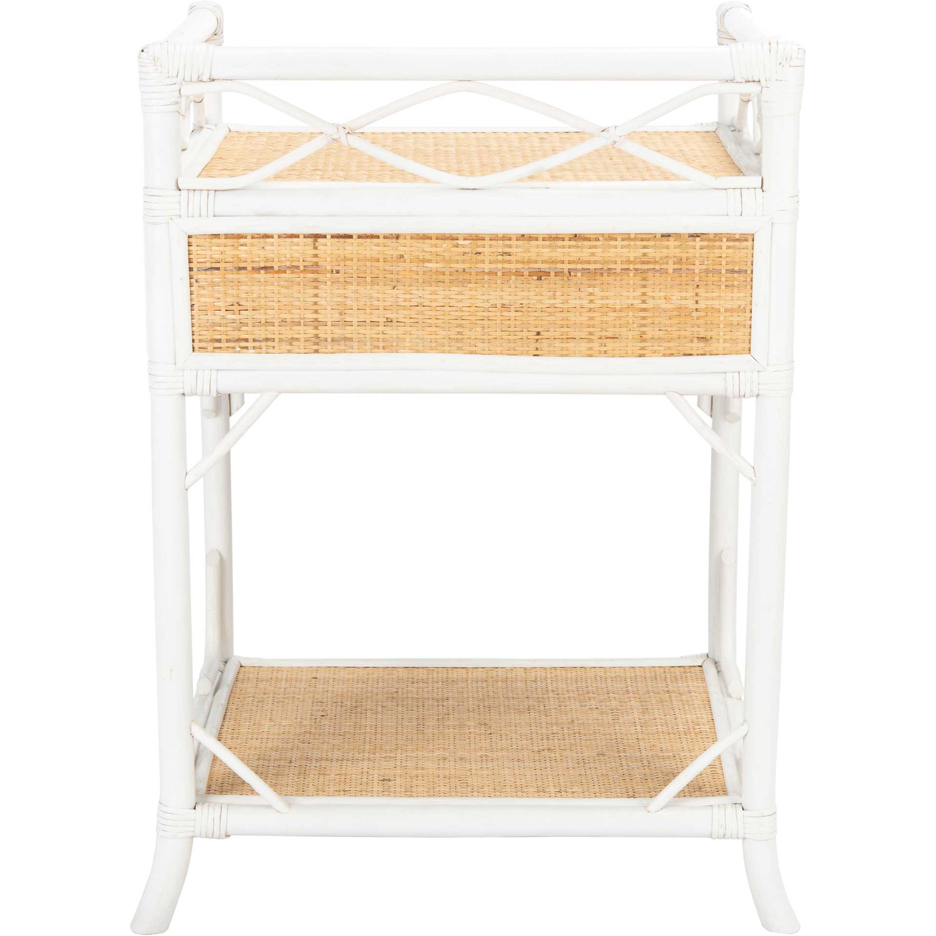 Rulan 1 Drawer 1 Shelf Nightstand White/Natural - Image 4