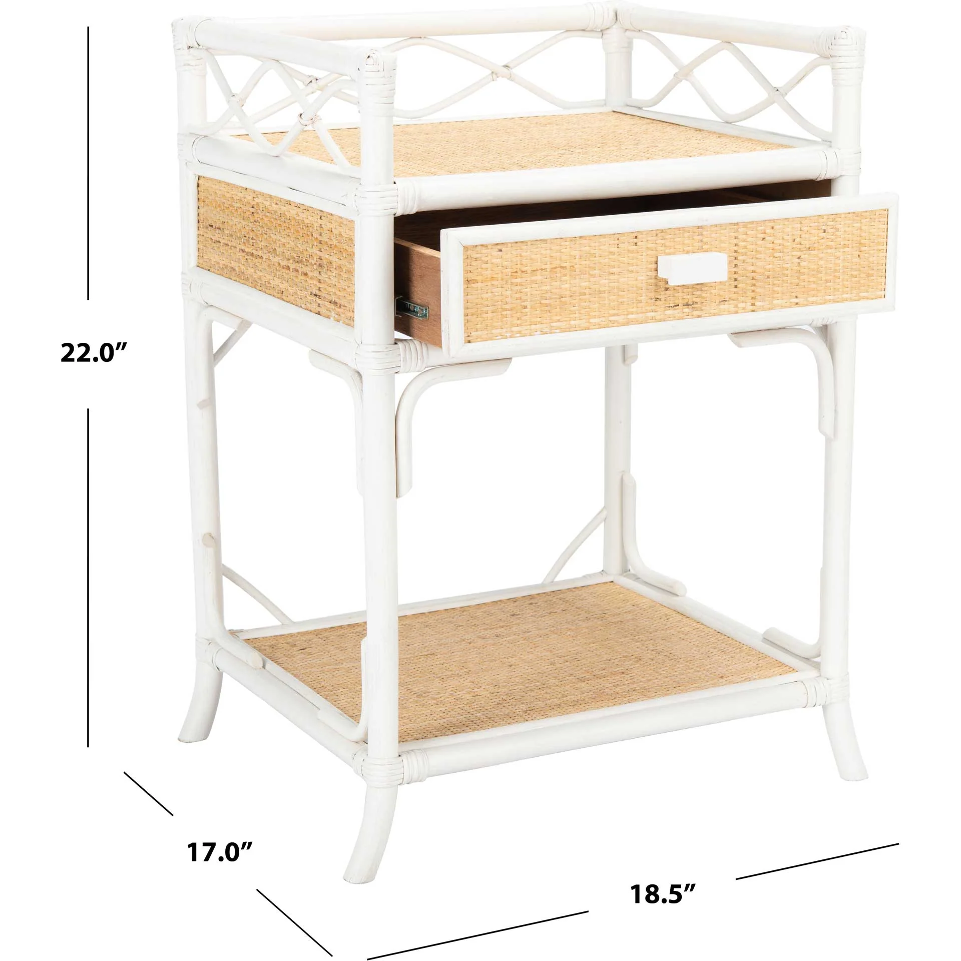 Rulan 1 Drawer 1 Shelf Nightstand White/Natural - Image 9