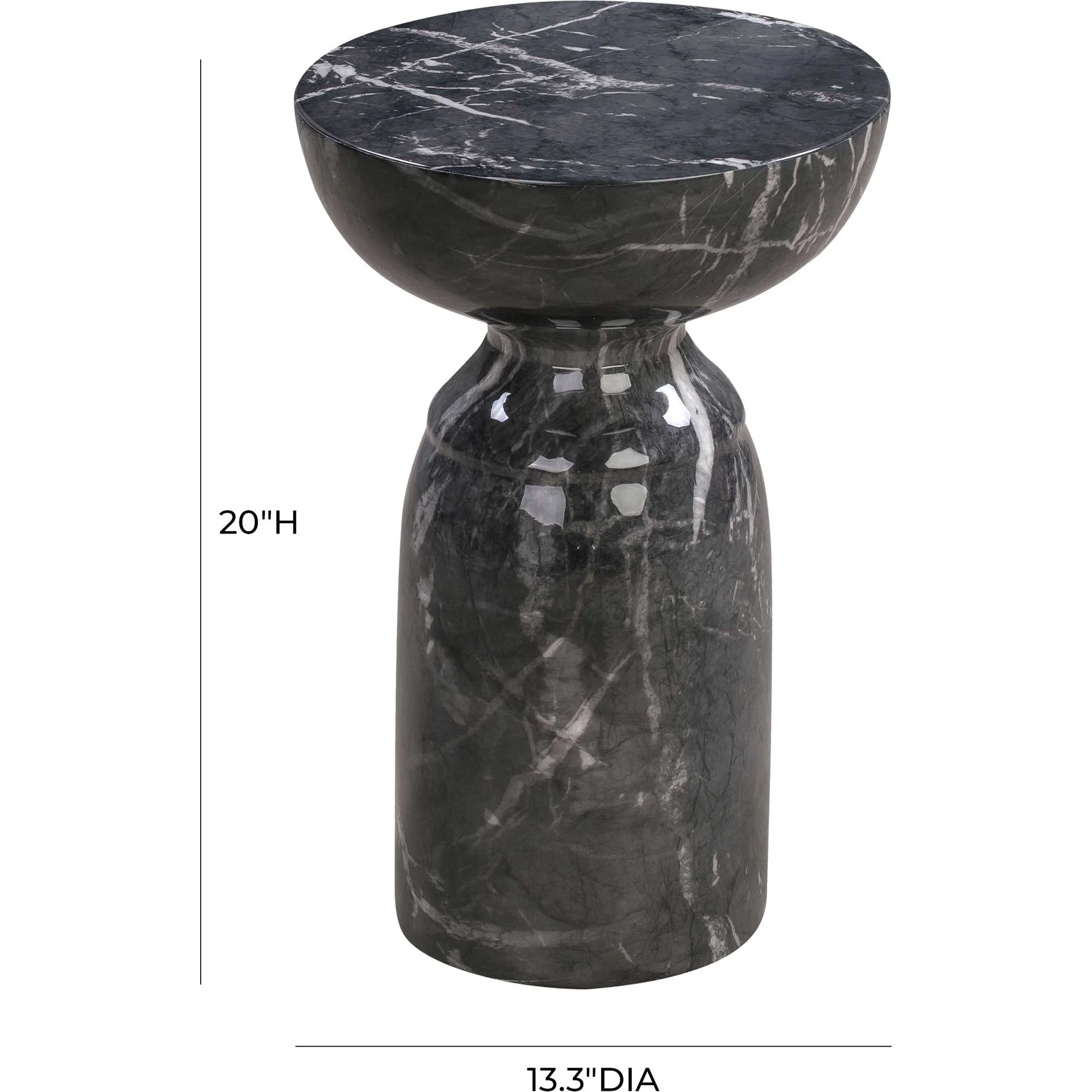Rulan Marble Side Table Black - Image 5