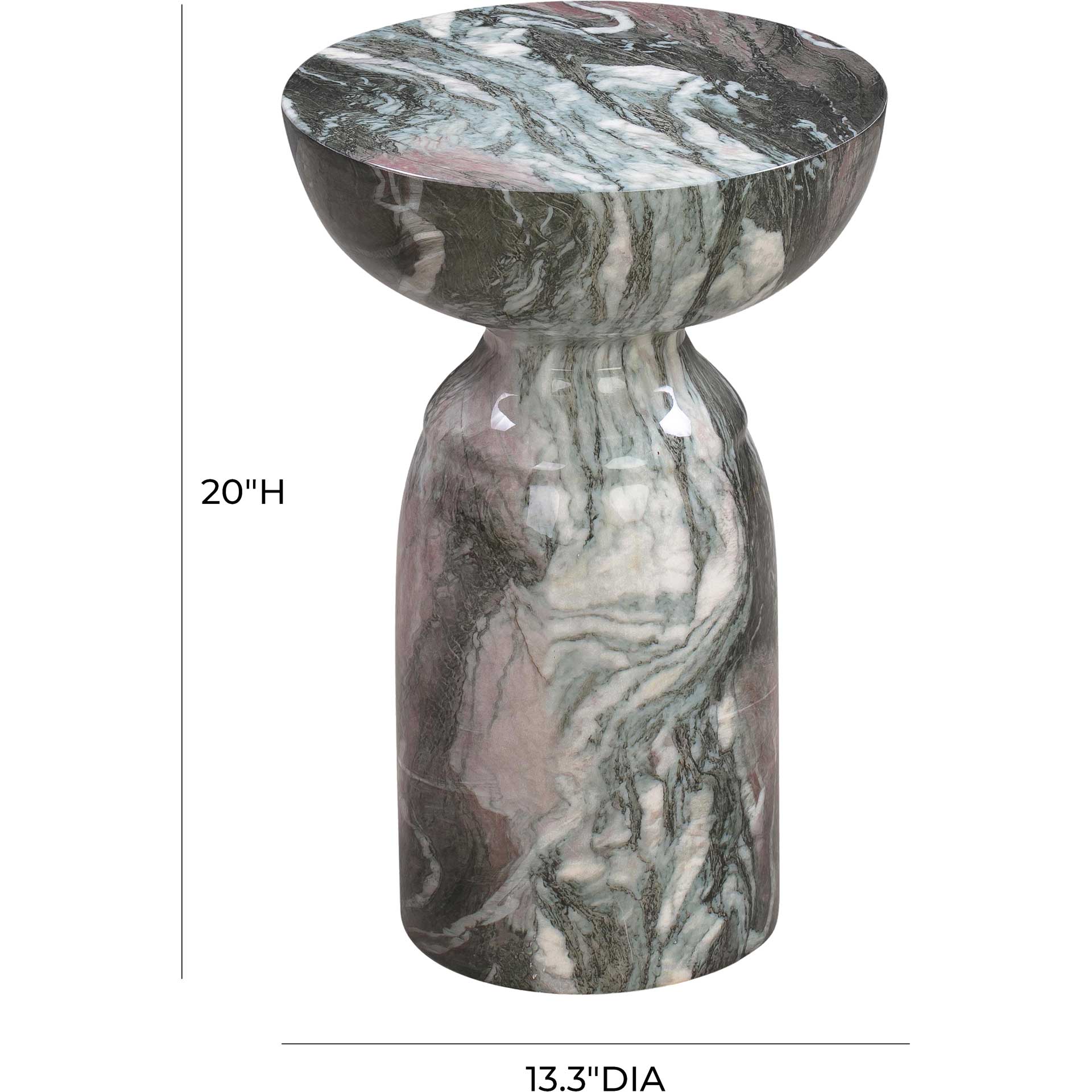 Rulan Marble Side Table Gray - Image 5