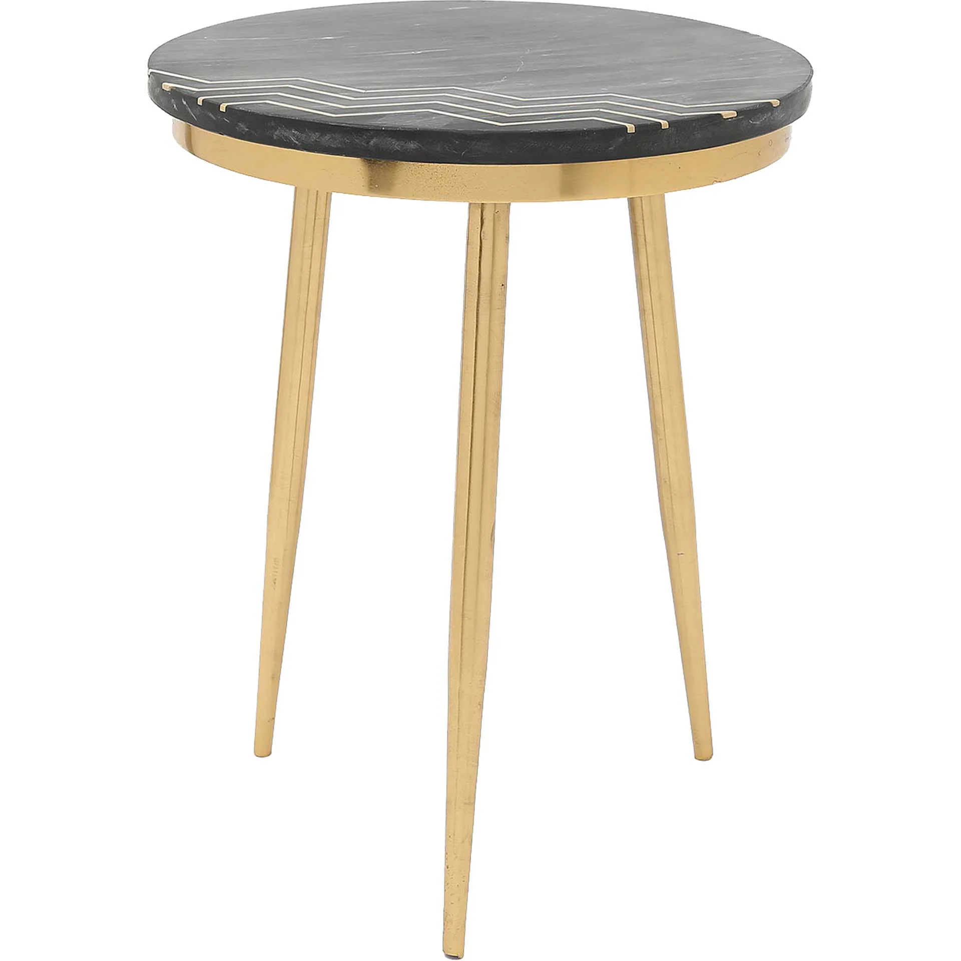 Rumi Accent Table Set Black Marble/Brass - Image 2