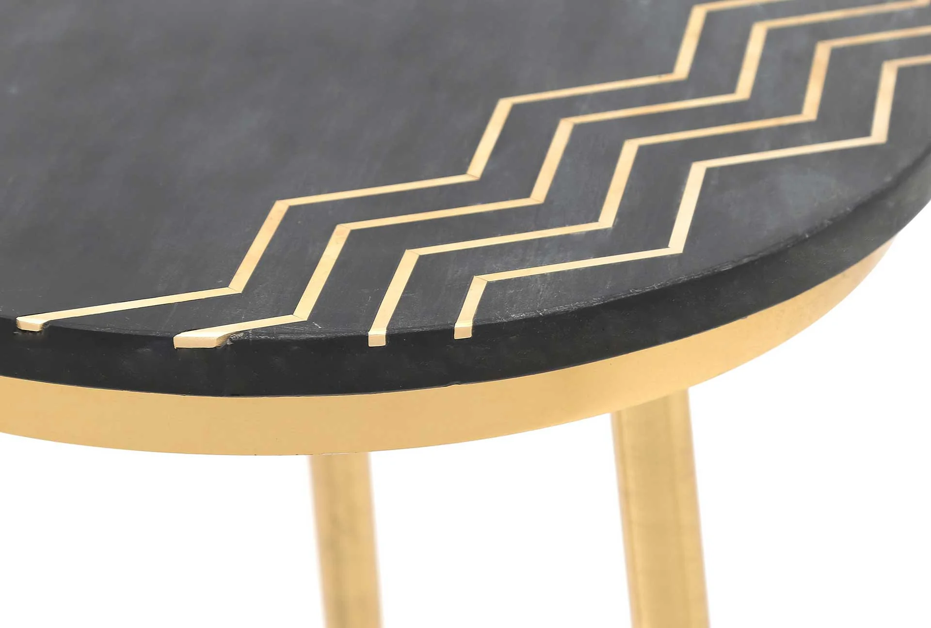 Rumi Accent Table Set Black Marble/Brass - Image 4