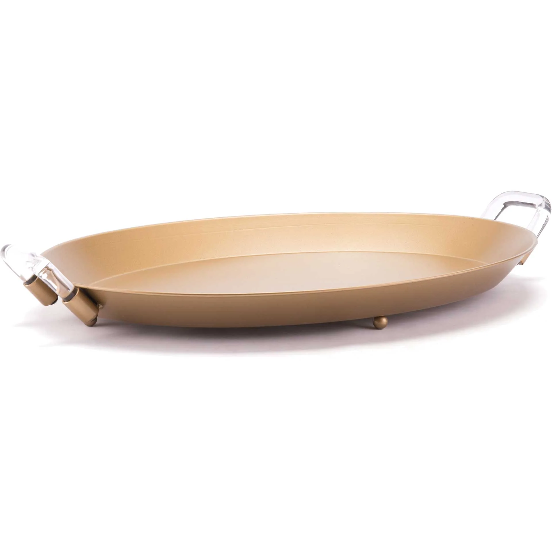 Rush Lucite Handle Tray Gold (Set of 2) - Image 3