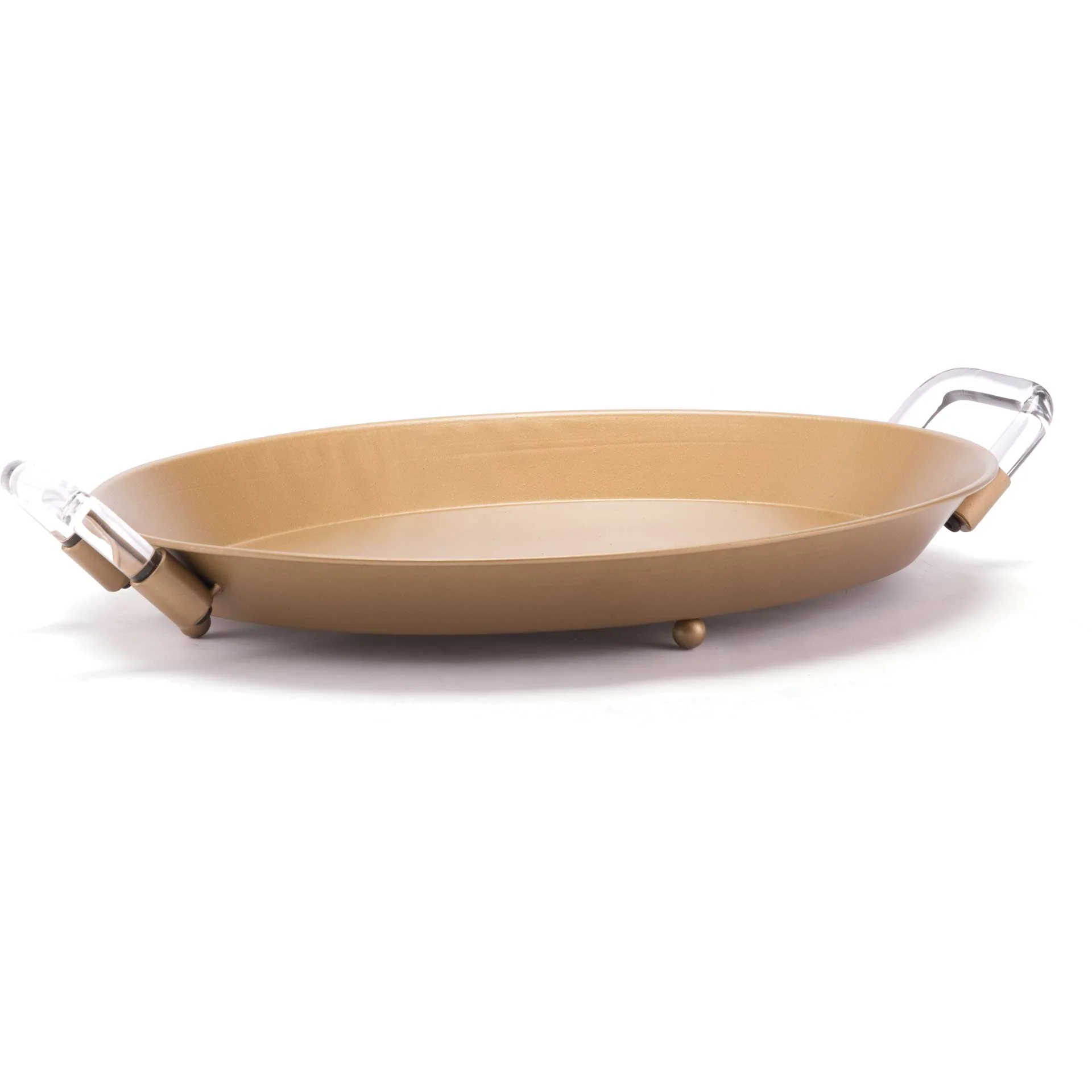 Rush Lucite Handle Tray Gold (Set of 2) - Image 4