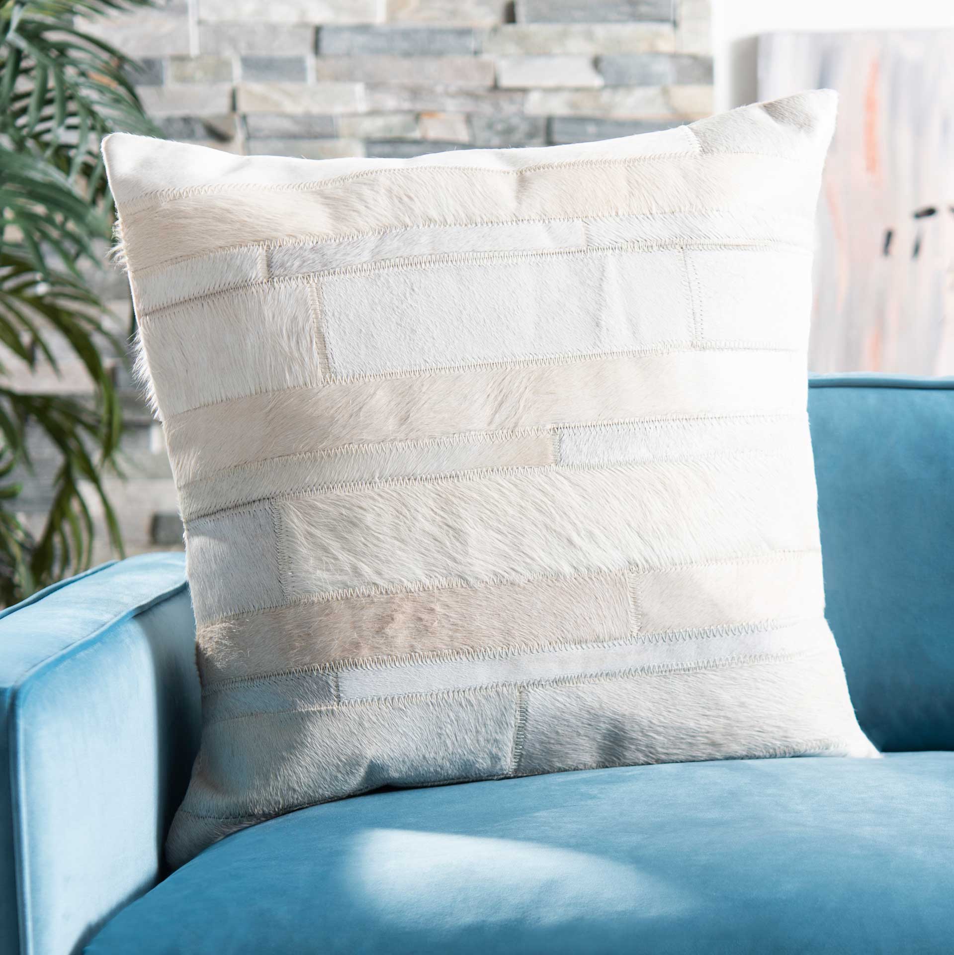 Ruth Cowhide Pillow White - Image 6