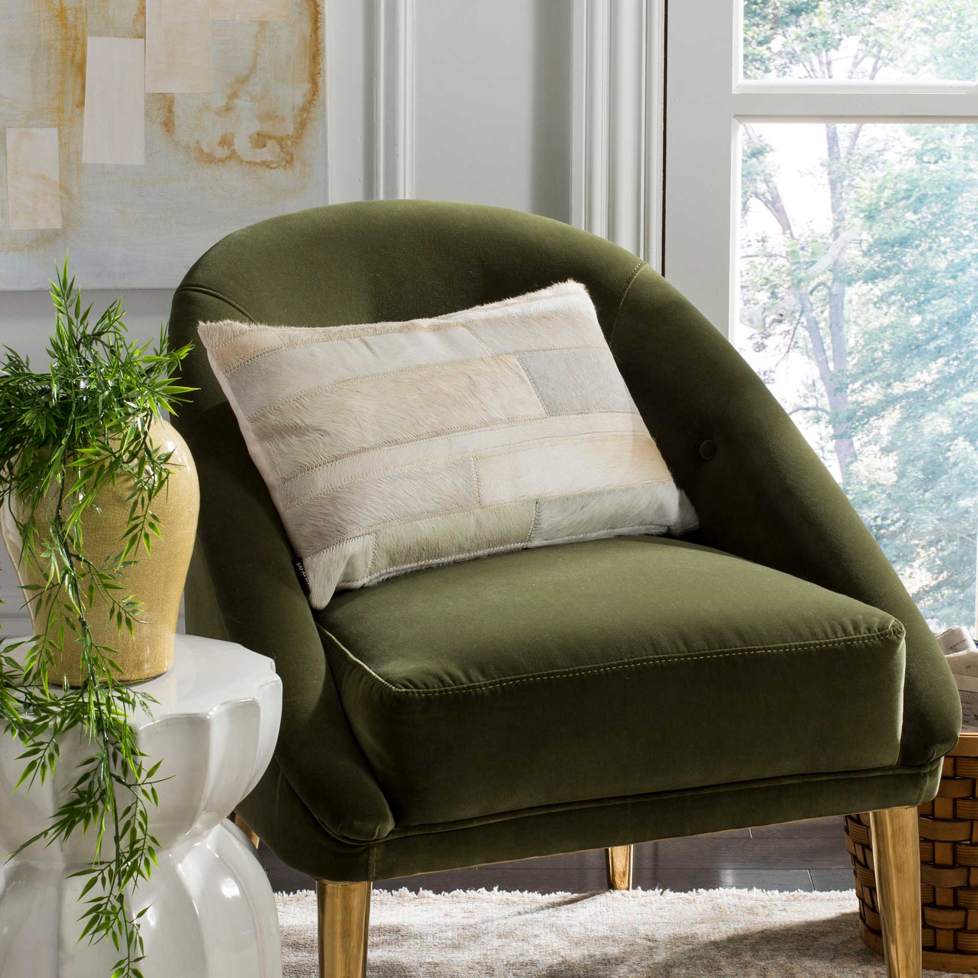 Ruth Cowhide Pillow White - Image 7