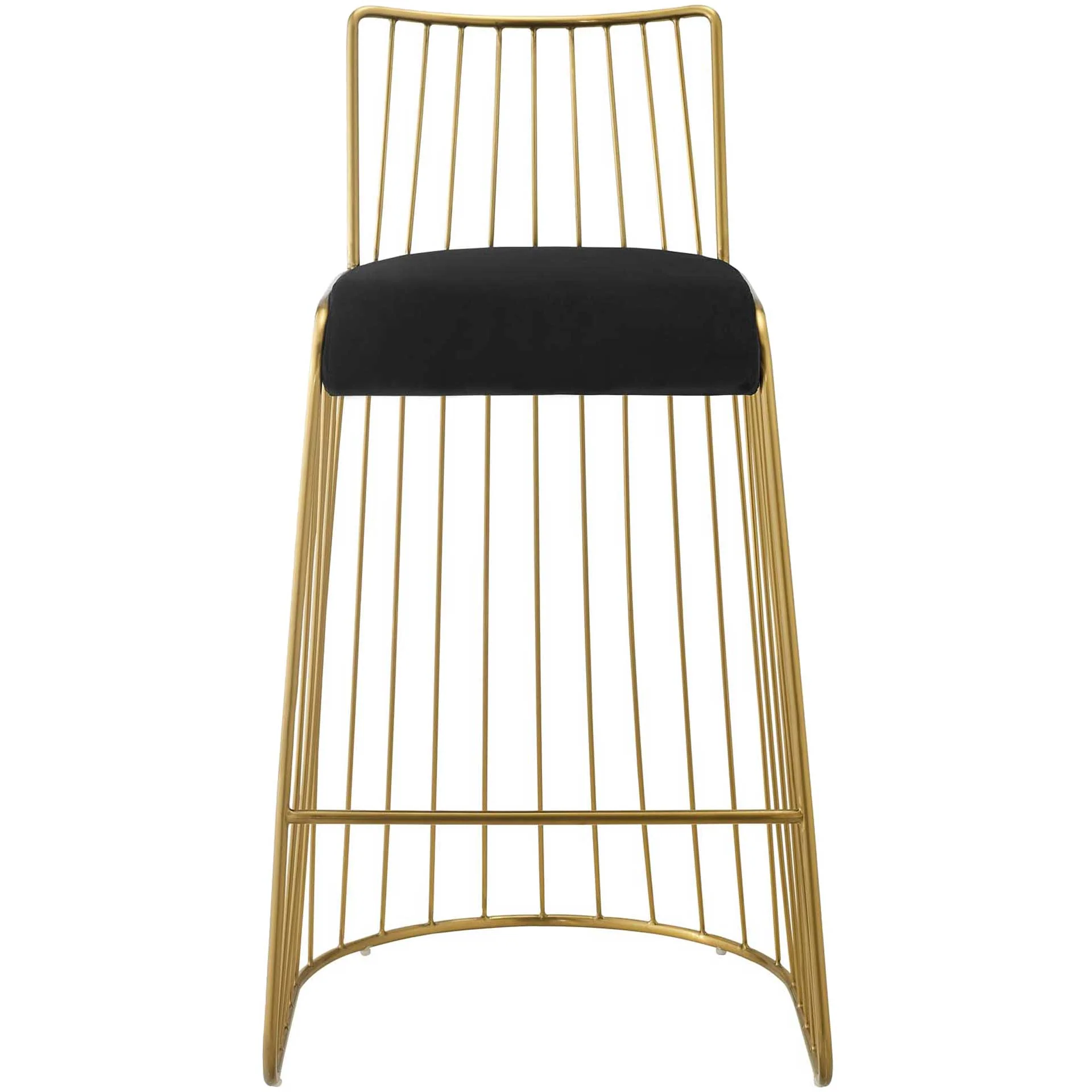 Ruth Velvet Bar Stool Gold/Black - Image 2