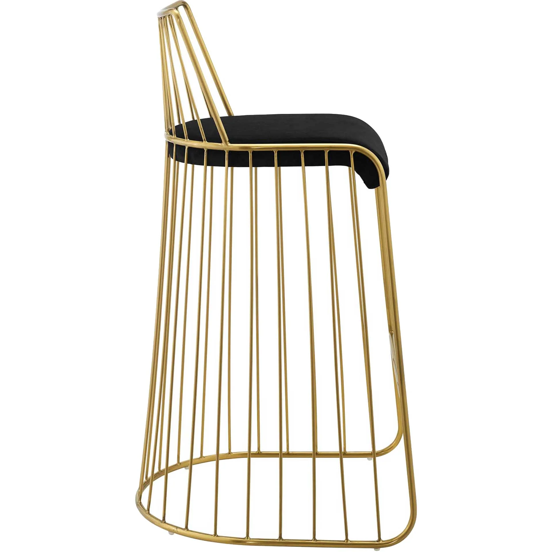 Ruth Velvet Bar Stool Gold/Black - Image 3