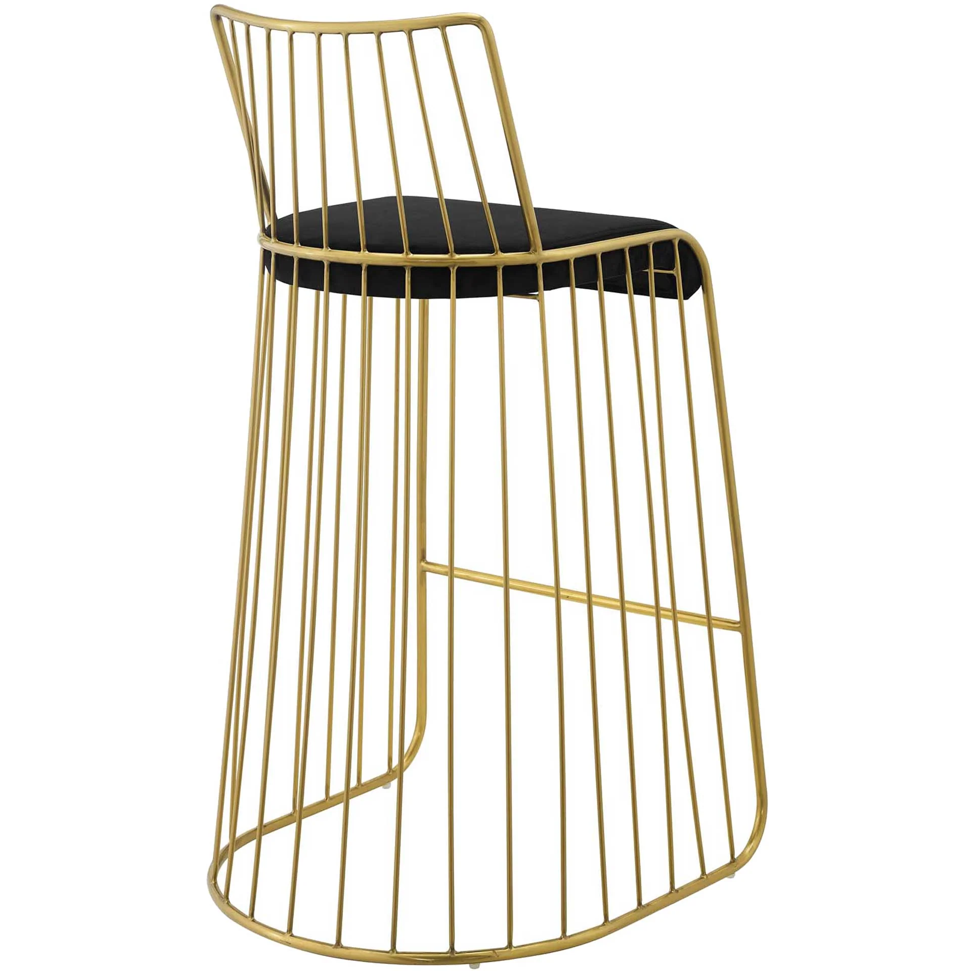 Ruth Velvet Bar Stool Gold/Black - Image 4