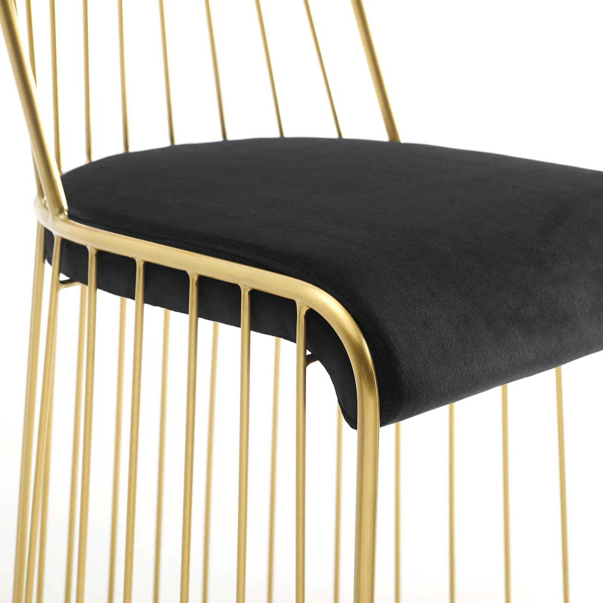 Ruth Velvet Bar Stool Gold/Black - Image 5