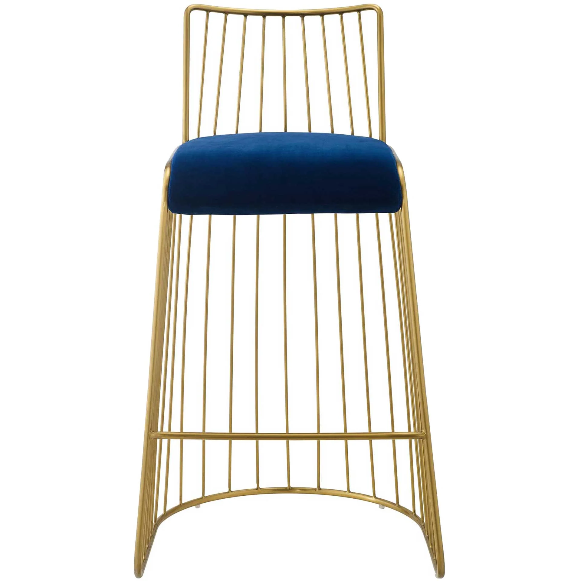 Ruth Velvet Bar Stool Gold/Navy - Image 2