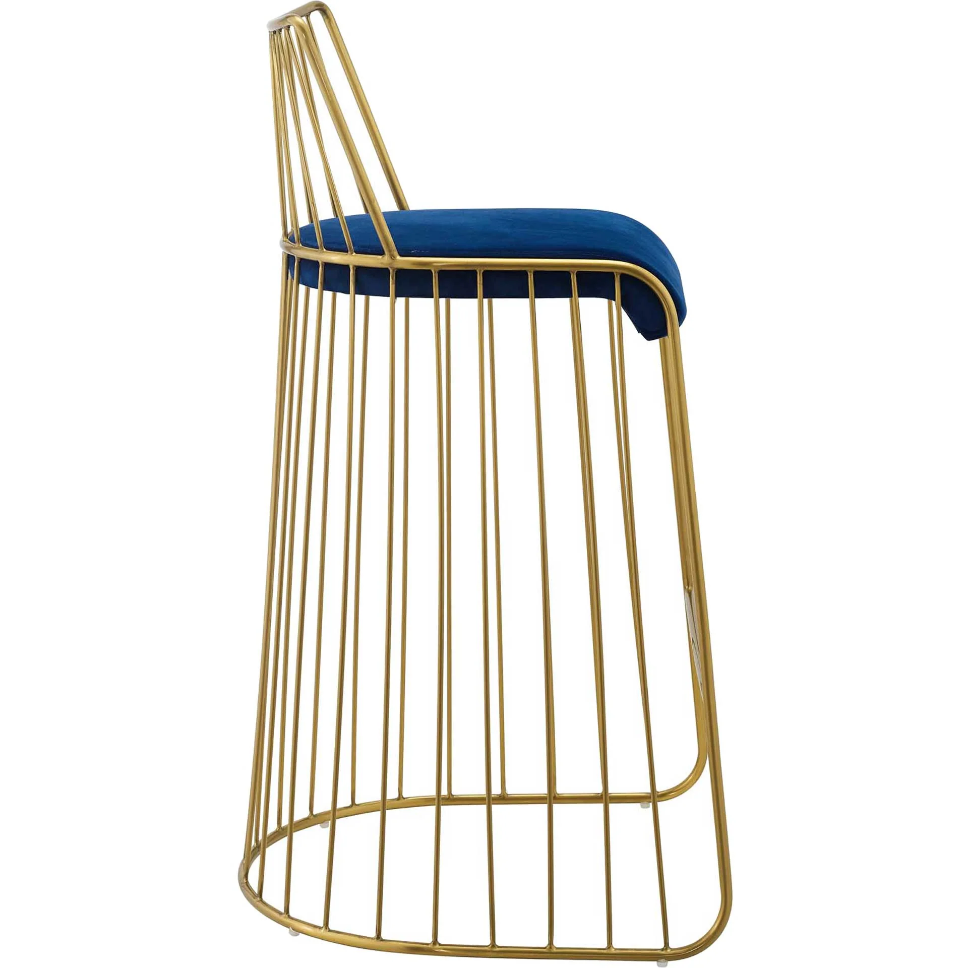Ruth Velvet Bar Stool Gold/Navy - Image 3