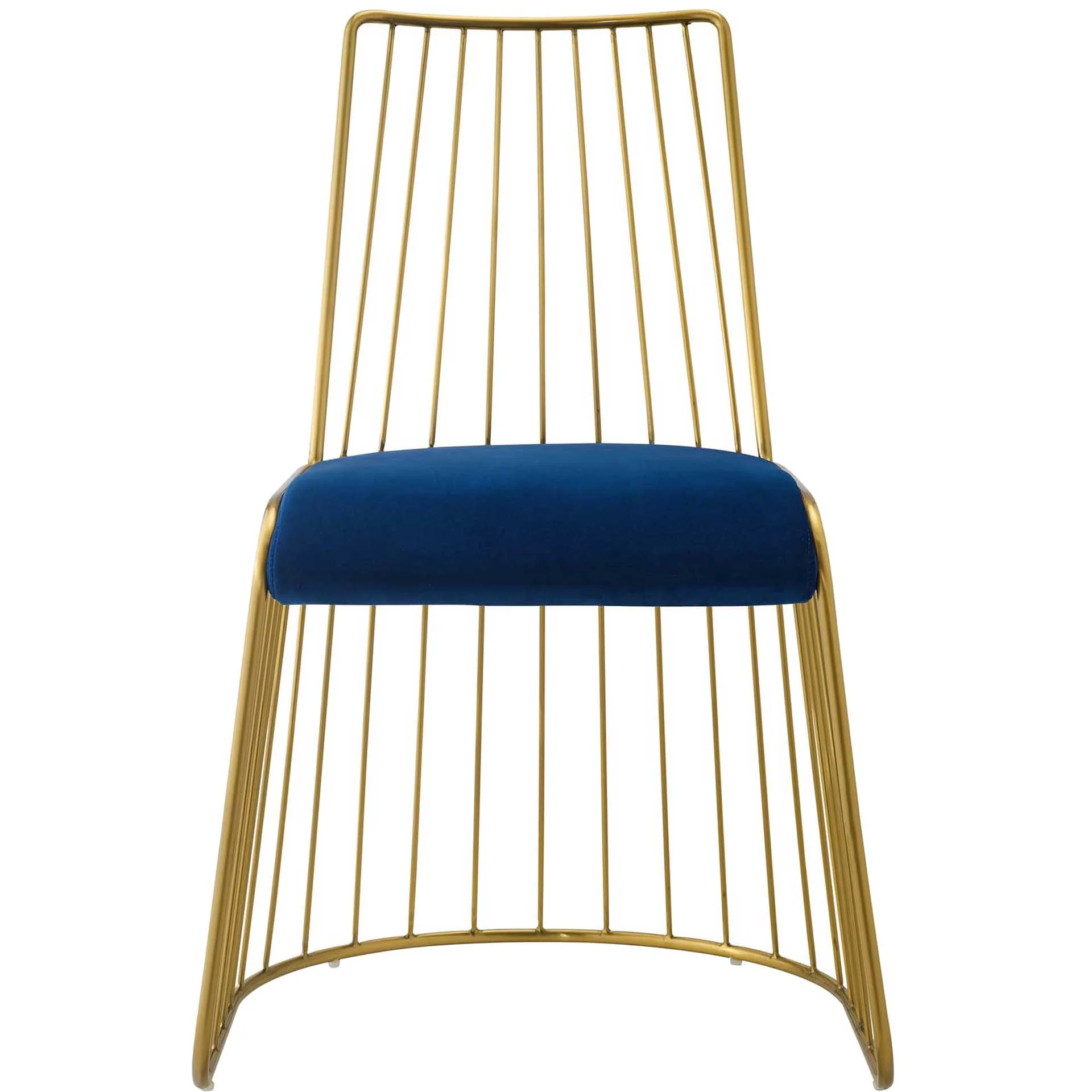 Ruth Velvet Dining Chair Gold/Navy - Image 2