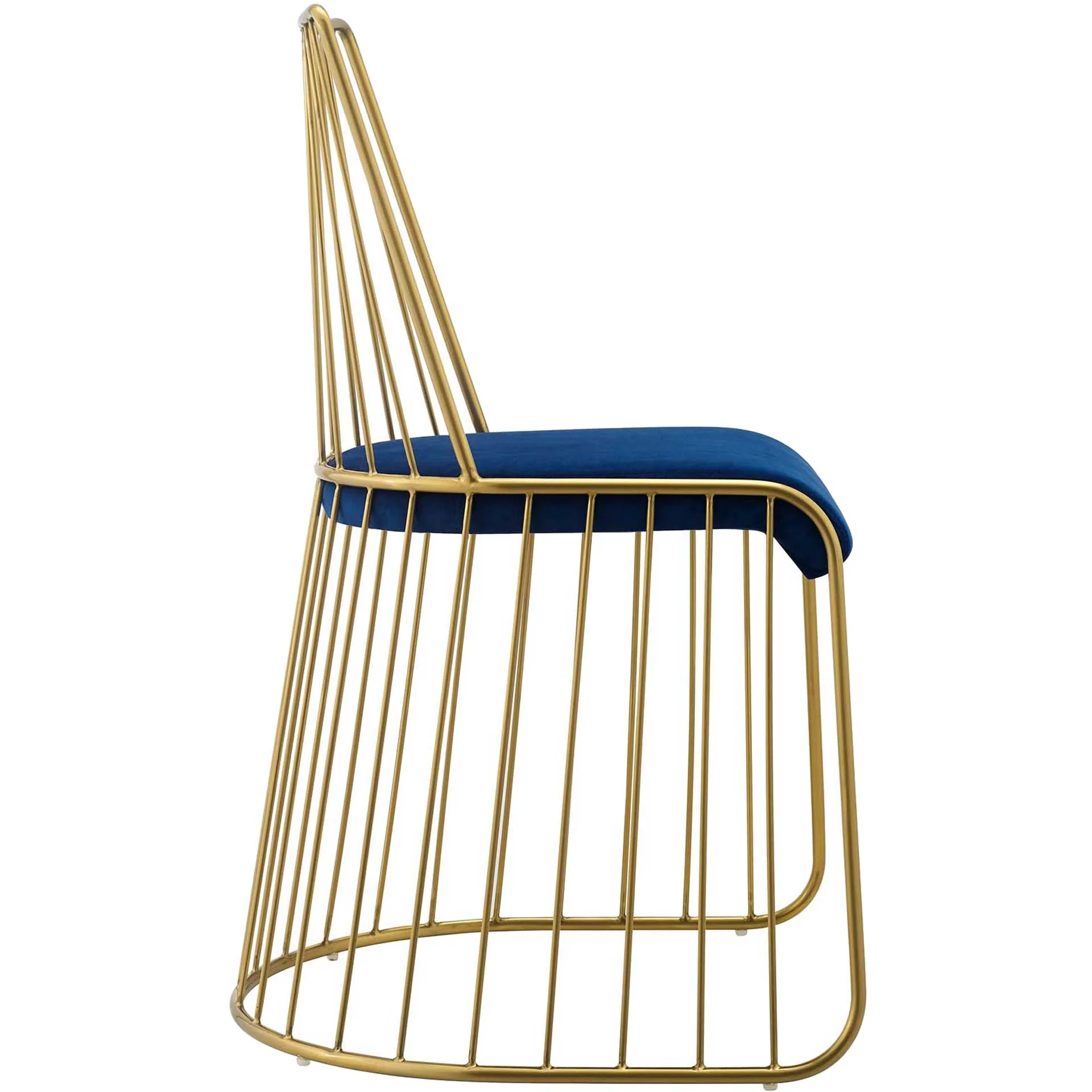 Ruth Velvet Dining Chair Gold/Navy - Image 3