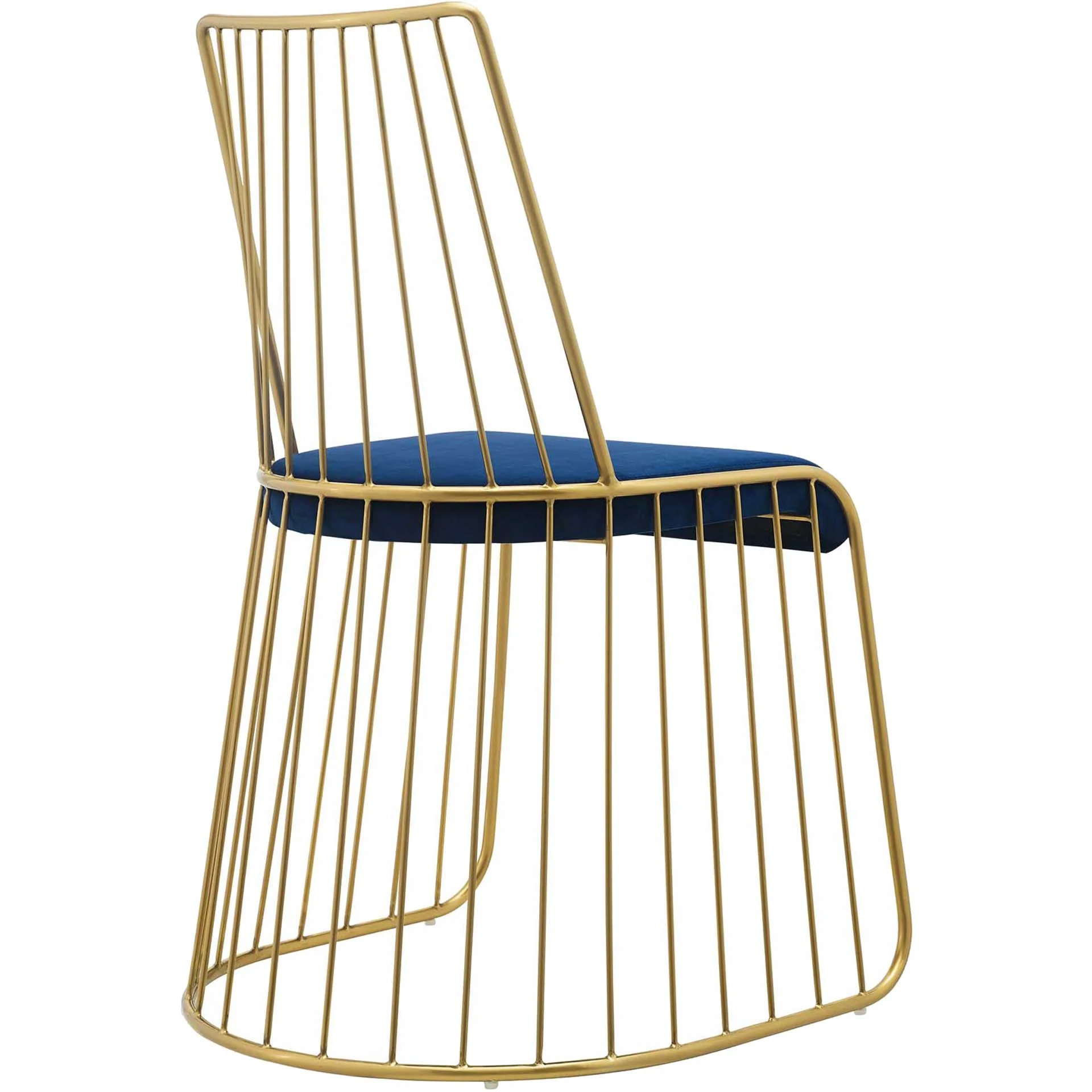 Ruth Velvet Dining Chair Gold/Navy - Image 4